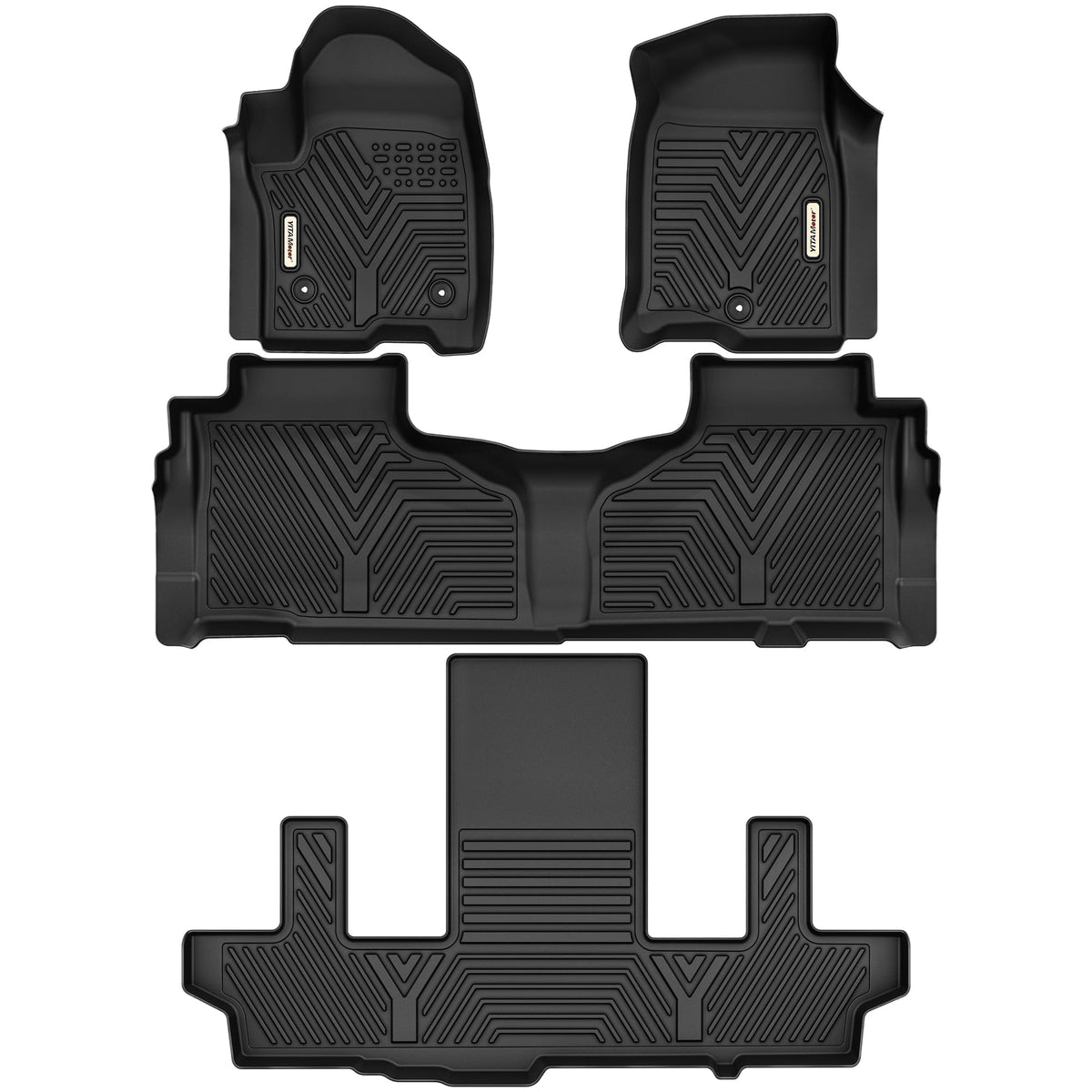 Yitamotor Floor Mats 3 Row Liner Custom Compatible With 2021-2025 Chevrolet Suburban/Gmc Yukon Xl With 2Nd Row Bucket Seats, Tpe