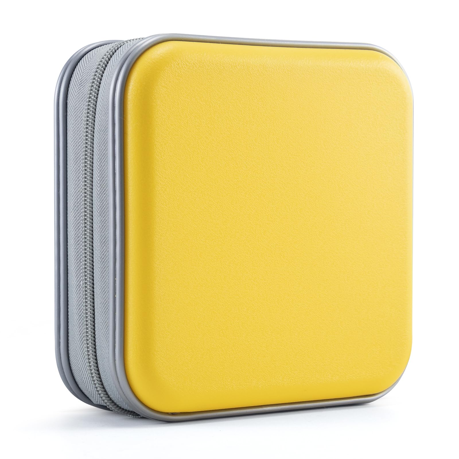 Uentip Car Cd Case, 48 Capacity, Yellow, Portable, Zipper, Disc Organizer