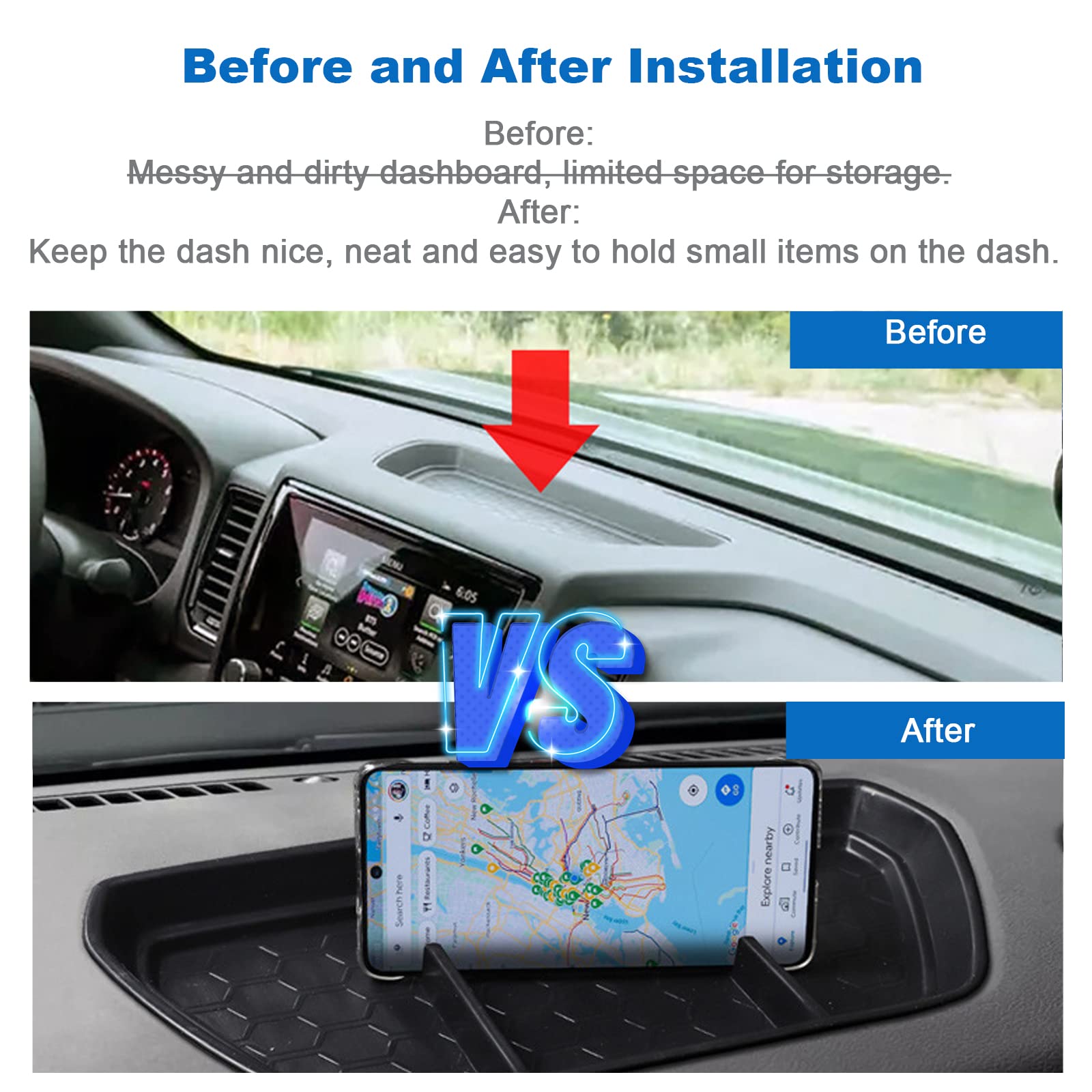 Cdefg For 2022 2023 Frontier Pickup Truck Center Console Dash Organizer 2023 Nisan Frontier Truck Dashboard Table Tray Storage Box Dash Phone Holder 2023 Frontier Truck Accessories