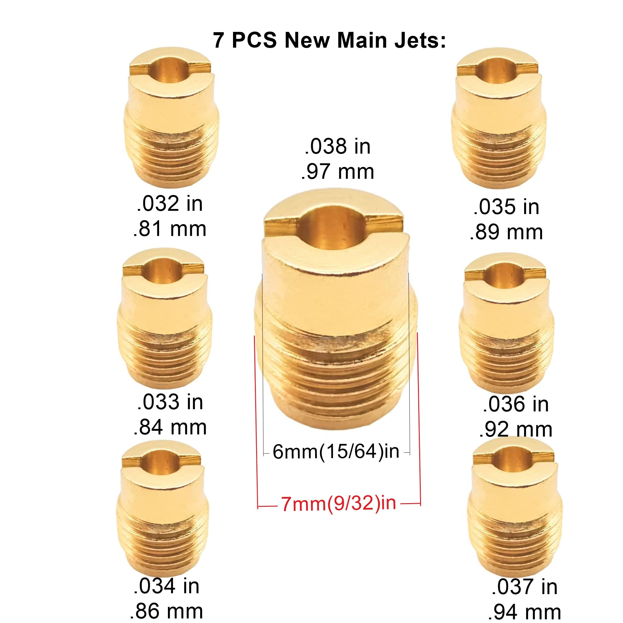 Yamakato Aftermarket Carburetor Jet Kit For Predator 212 Cc Hemi Or Non Hemi 032 033 034 035 036 037 038 And 140 E-Tube, Also For 196Cc Gx160 Gx200……
