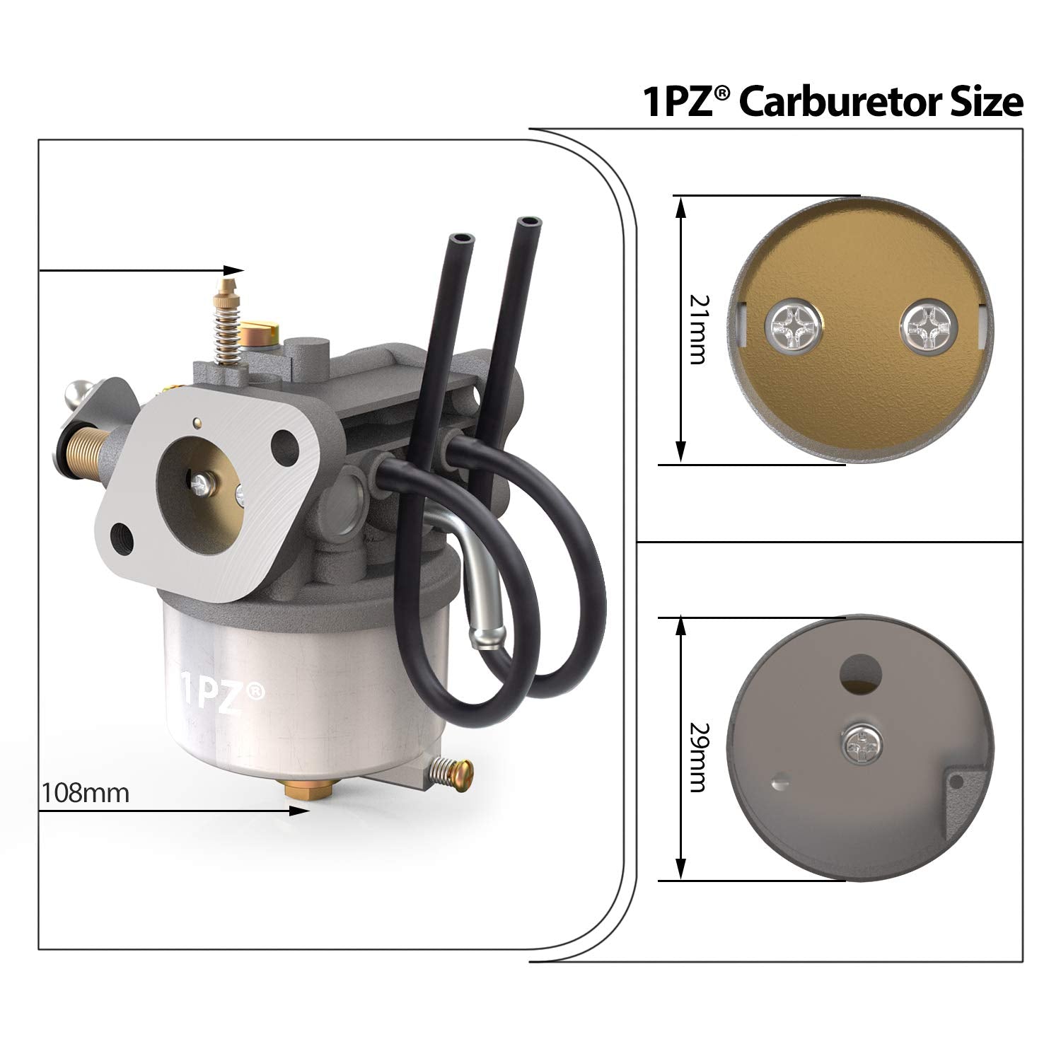 1Pz Ez2-C95 Carburetor For Ezgo 295Cc Robin Engine Golf Cart Gas Club Car 295Cc 4-Cycle Engine 1991-Up Txt Medalist Marathon Freedom St Carb 72558G01 72558G05 72840G02 26645G01 26645G03 26645G04