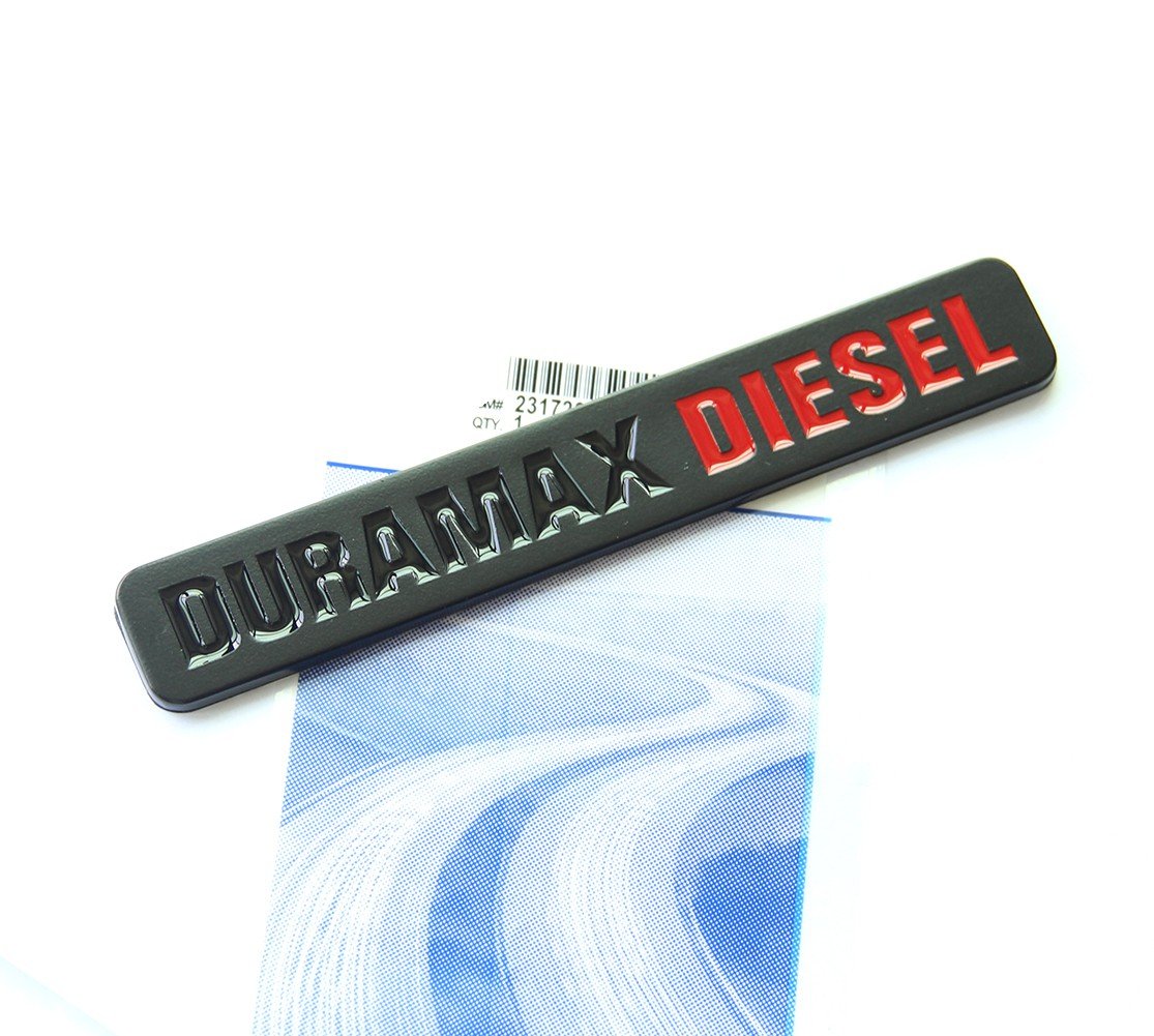3Pack Oem Duramax Allison Truck Emblem Badges Compatible With Silverado 2500 3500 Hd Sierra Glossy (Black Red)