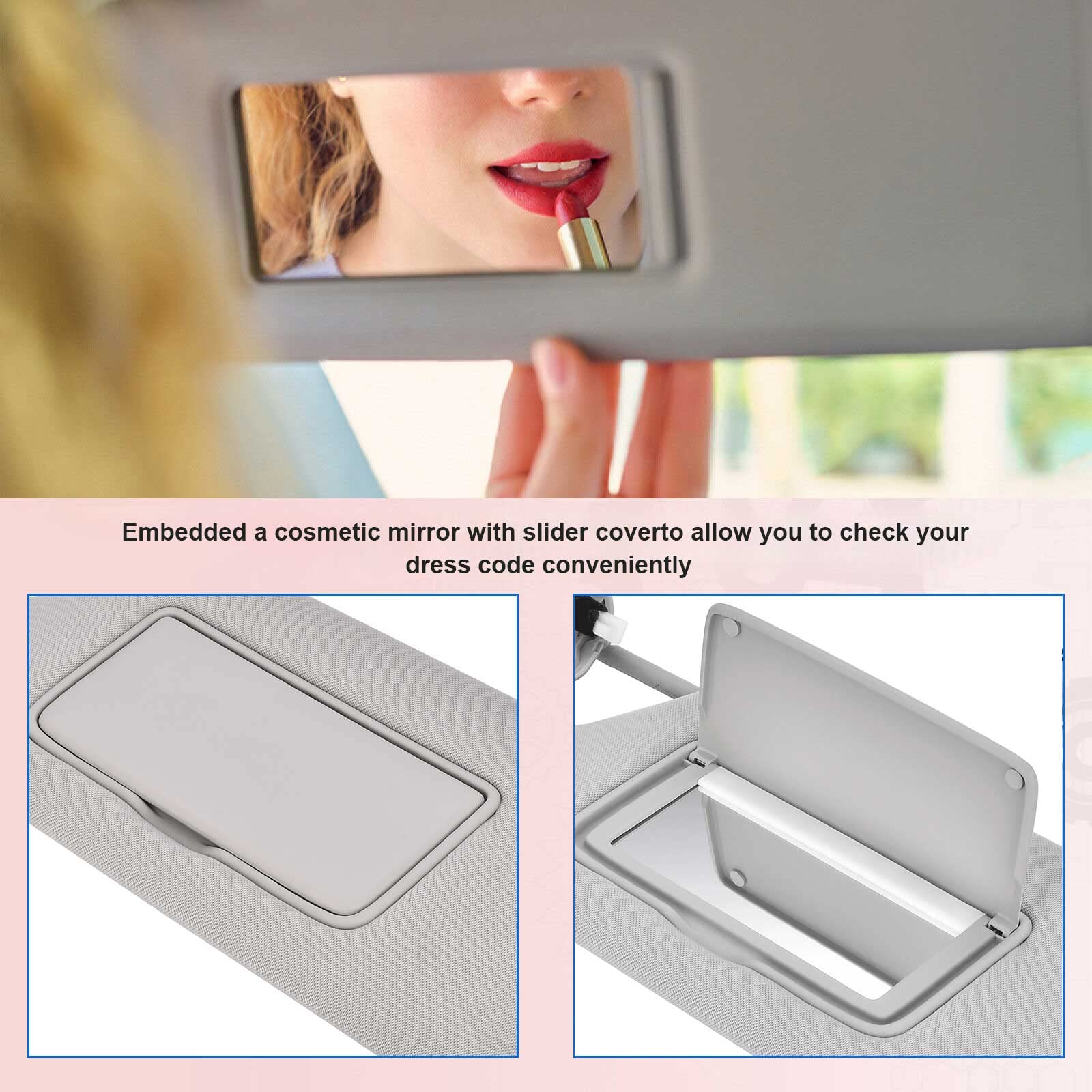 Nakuuly Right Passenger Side Sun Visor Gray With Light, Without Sunroof Compatible With Nissan Altima 2013 2014 2015 2016 2017 2018, Replaces # 96400-3Ta2A