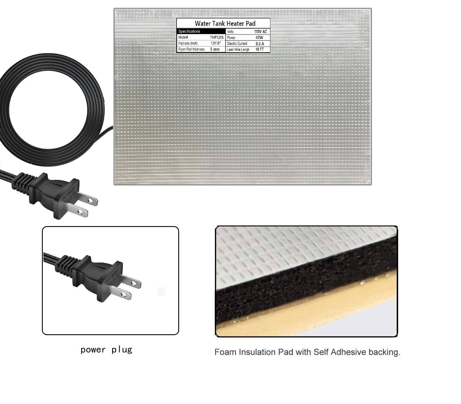 H&G Lifestyles Rv Holding Tank Heater Pad Use With Up To 50 Gallons Fresh Water 120V 12' X 18' Holding Tank Heating Pad With Constant Temperature Heating Plate (Pack Of 2)