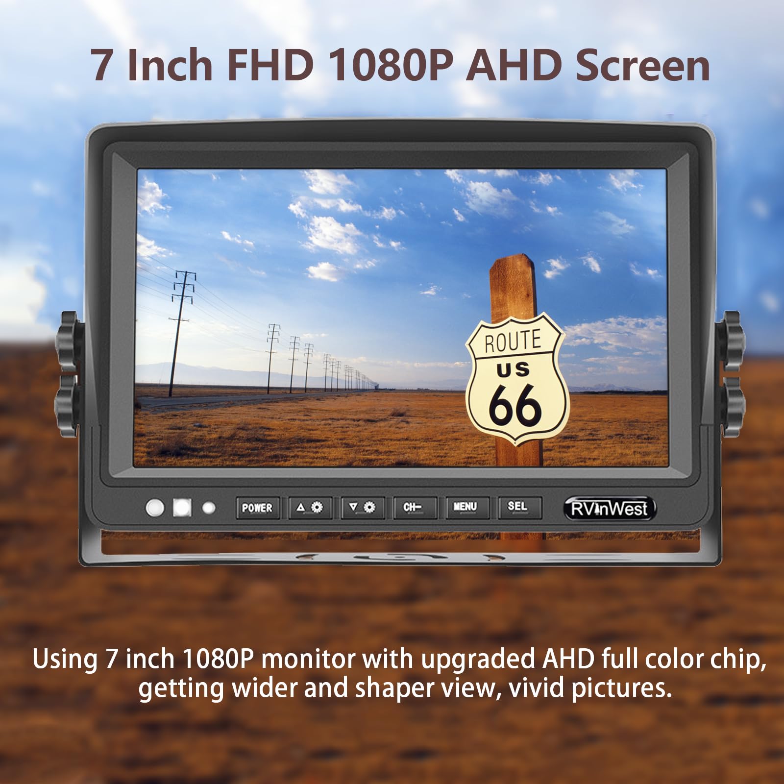 Rv Backup Camera System With 7'' Monitor Wired For Car Rv Semi Box Truck Trailer, 4 Split Screen Quad View Hd Dvr Record Monitor