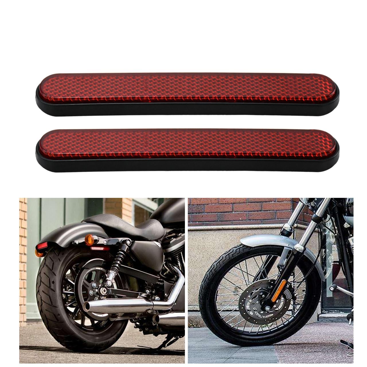 HCmotorku Motorcycle Front Fork Reflector Lower Legs Slider Saddlebag Reflector Cover Fit For Harley Touring Dyna Softail Sports