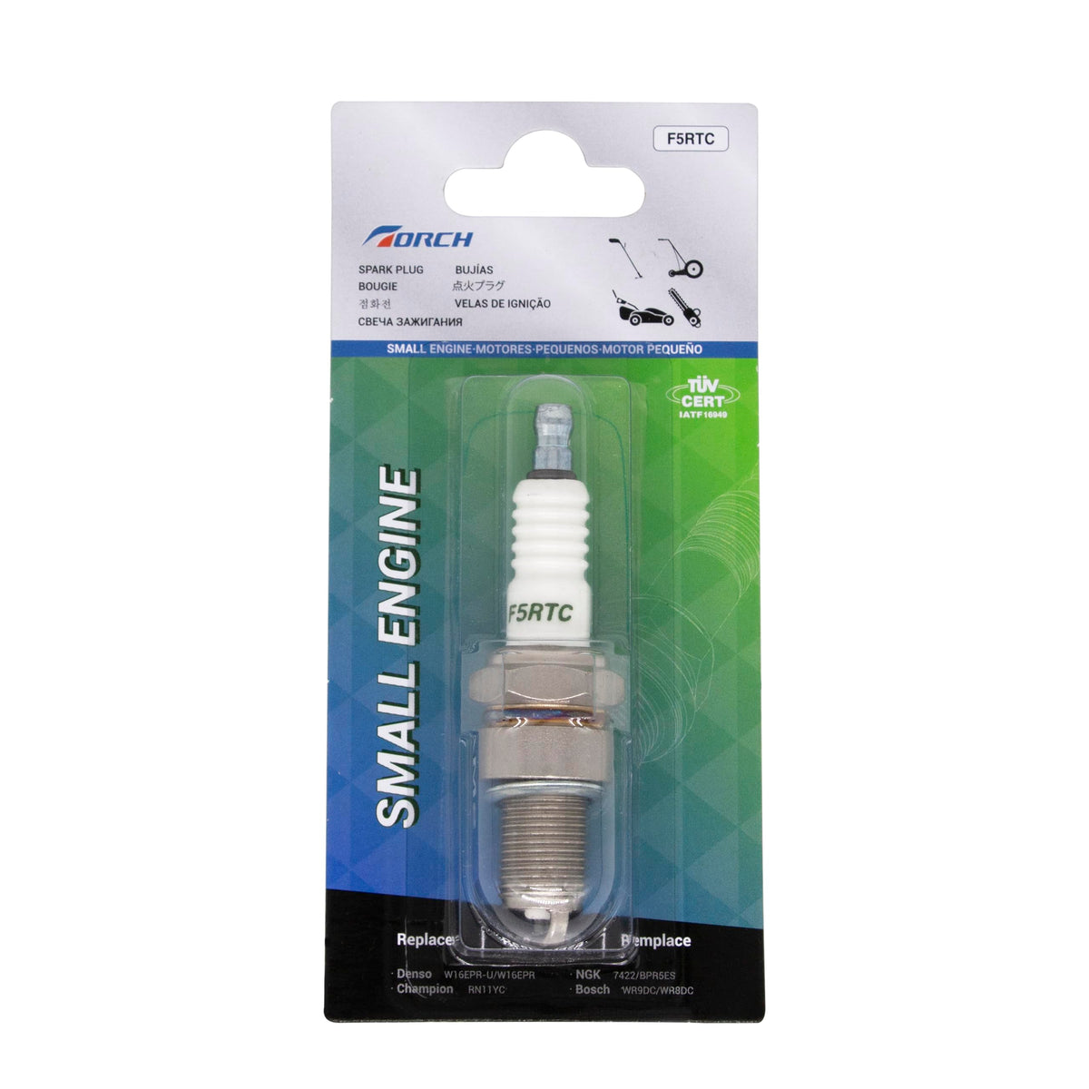Torch F5Rtc Spark Plug Replace For Ngk 7734/Bpr5Es, For Champion 322/Rn11Yc 404/Rn12Yc 8405, For Denso 5305/Iw16 3256/J16Cr-U 3013/W14Exr-U 3021/W16Epr-U 3031/W16Exr-U, For Harley Davidson 5Rl, Oem