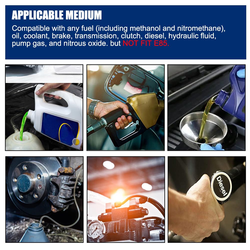 Byredio 8An Fuel Line Hose 10Ft Braided Nylon Stainless Steel 500 Psi High-Pressure Transmission Cooler Hose For Oil, Gas, Fuel, Hydraulic