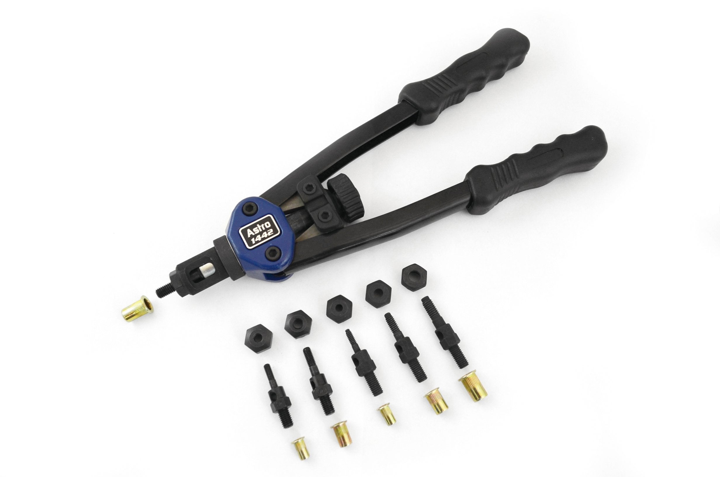 Astro Pneumatic Tool 1442 Hand Rivet Nut Setter Kit - 13" Metric & SAE with 60pc Rivnuts, Solid Material