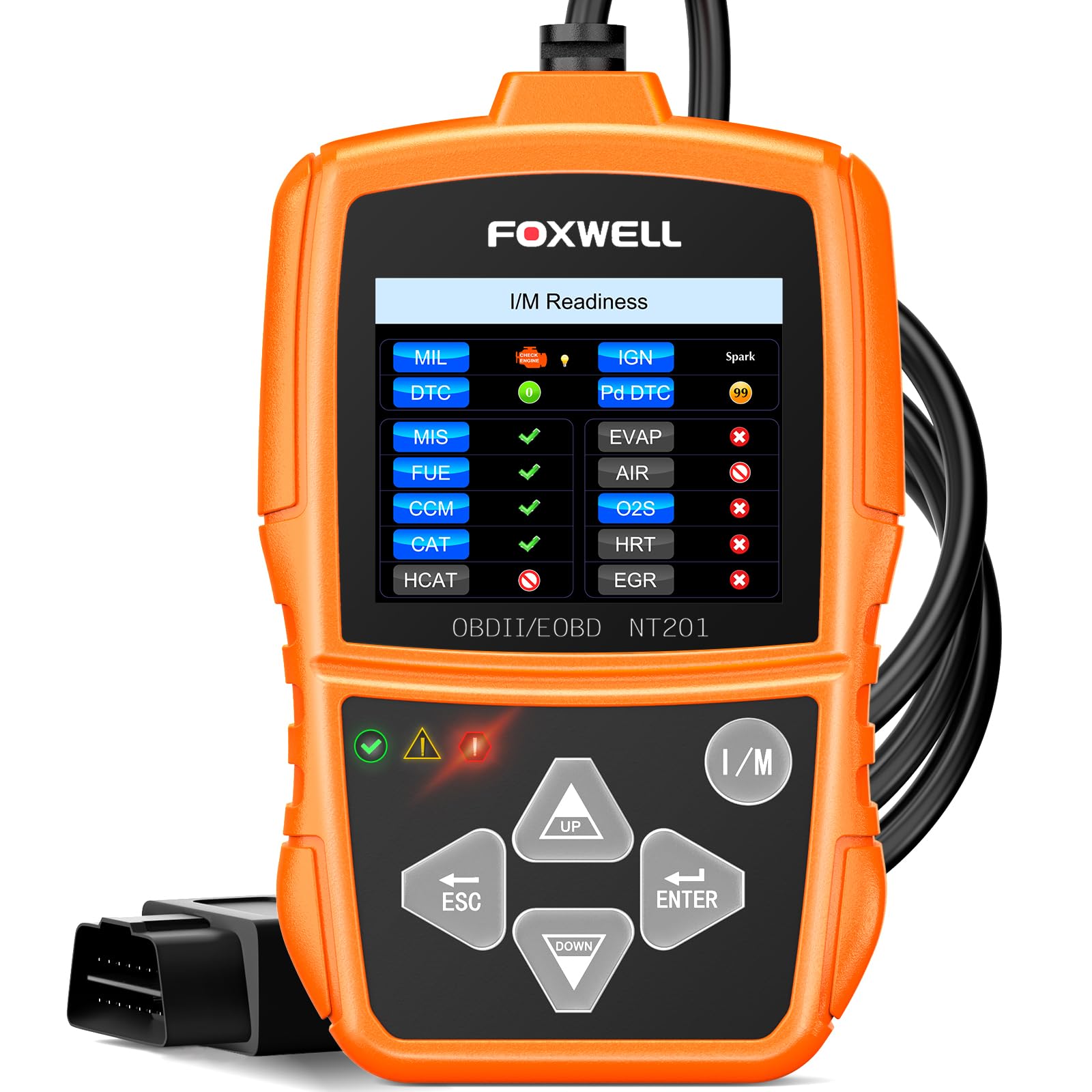 FOXWELL NT201 OBD2 Scanner Code Reader for Cars and Trucks Check Engine Light, Read and Clear Fault Codes, Live Data Scanner Dia