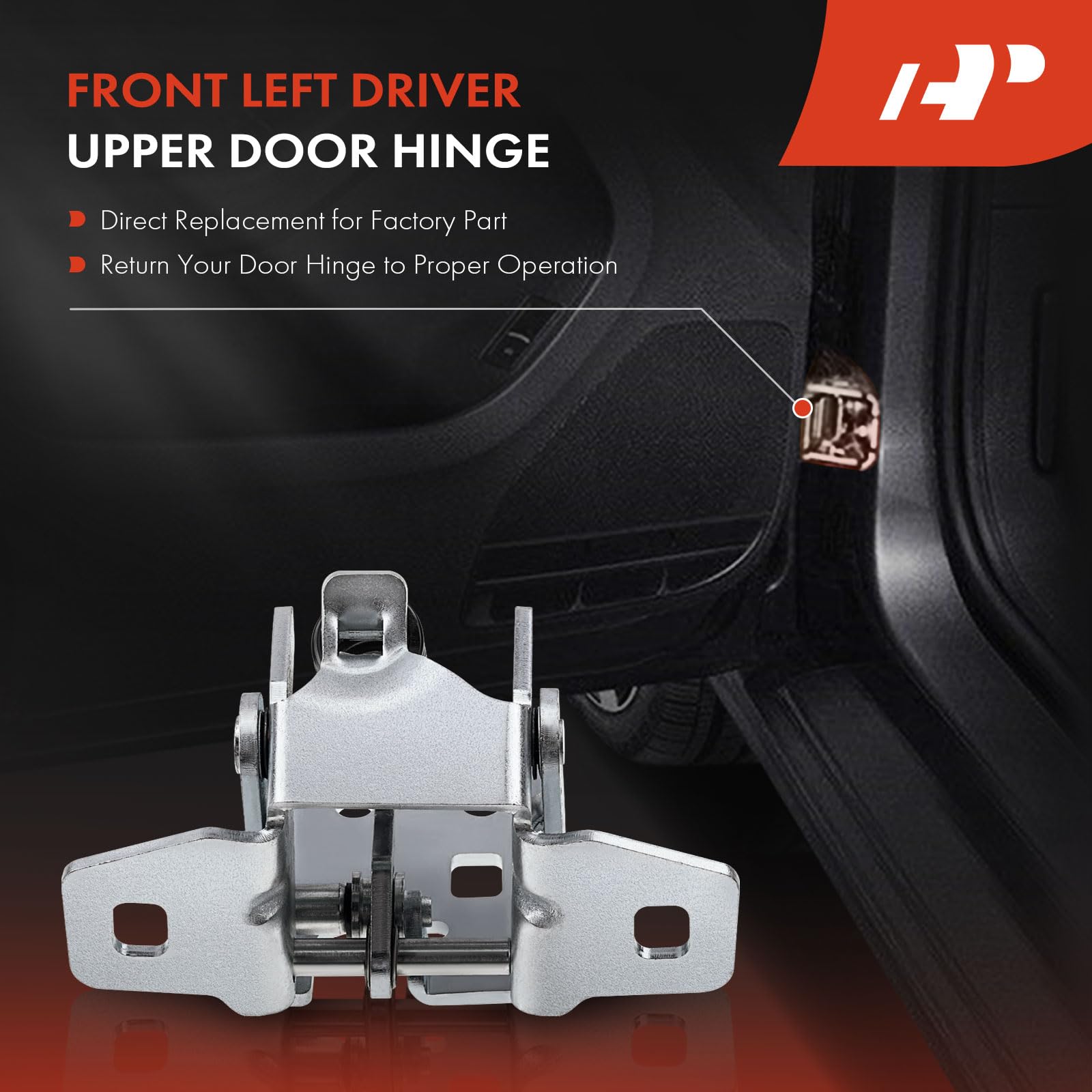 A-Premium Upper Door Hinge Front Left Driver Side Compatible with Dodge Dakota 2005-2010, Ram 1500 Ram 2500 Ram 3500 Ram 4500 Ra