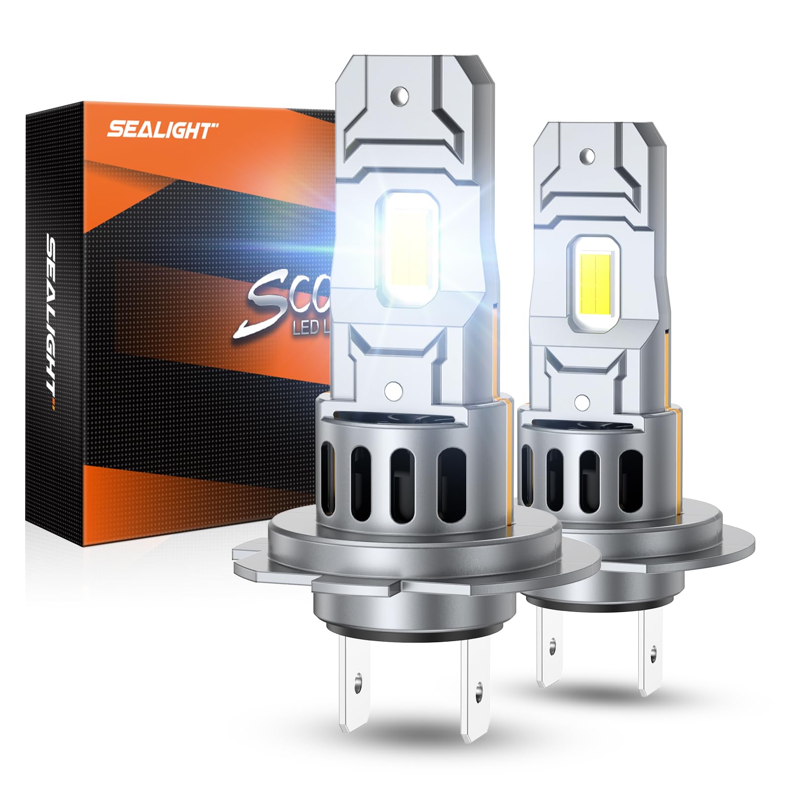 Sealight H7 Bulbs 36000Lm Brightness With 52W Power, 6500K Eye Protection, H7 Fog Lights 50000+ Lifespan, Pack Of 2