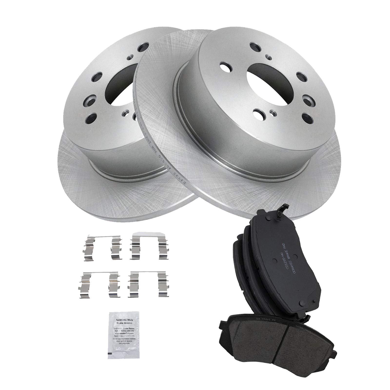 Trq Front Brake Pad & Rotor Kit Brake Pads Brake Rotor Ceramic Compatible With 2010-2015 Hyundai Tucson 2011-2016 Kia Sportage