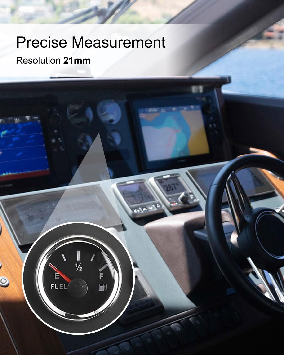 Fuel Level Sending Unit 240-33 ohms 8''(200mm) for Marine Boat Truck Car, Fuel Water Level Gauge Sensor Stainless Steel Fuel Gas