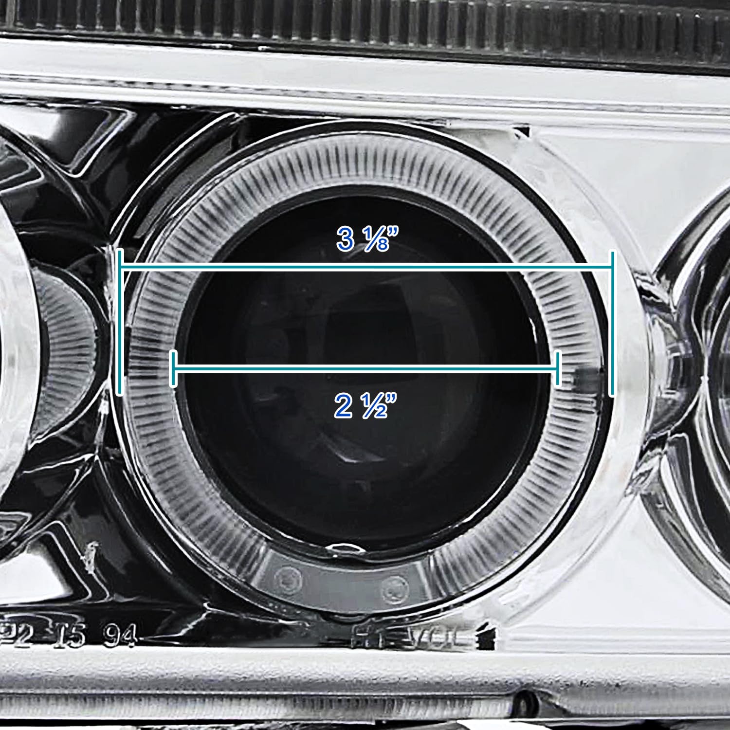 Spec-D Tuning Chrome Housing Clear Lens Projector Headlights Compatible With 1994-2001 Dodge Ram 1500/2500/3500, Left + Right Pair Headlamps Assembly