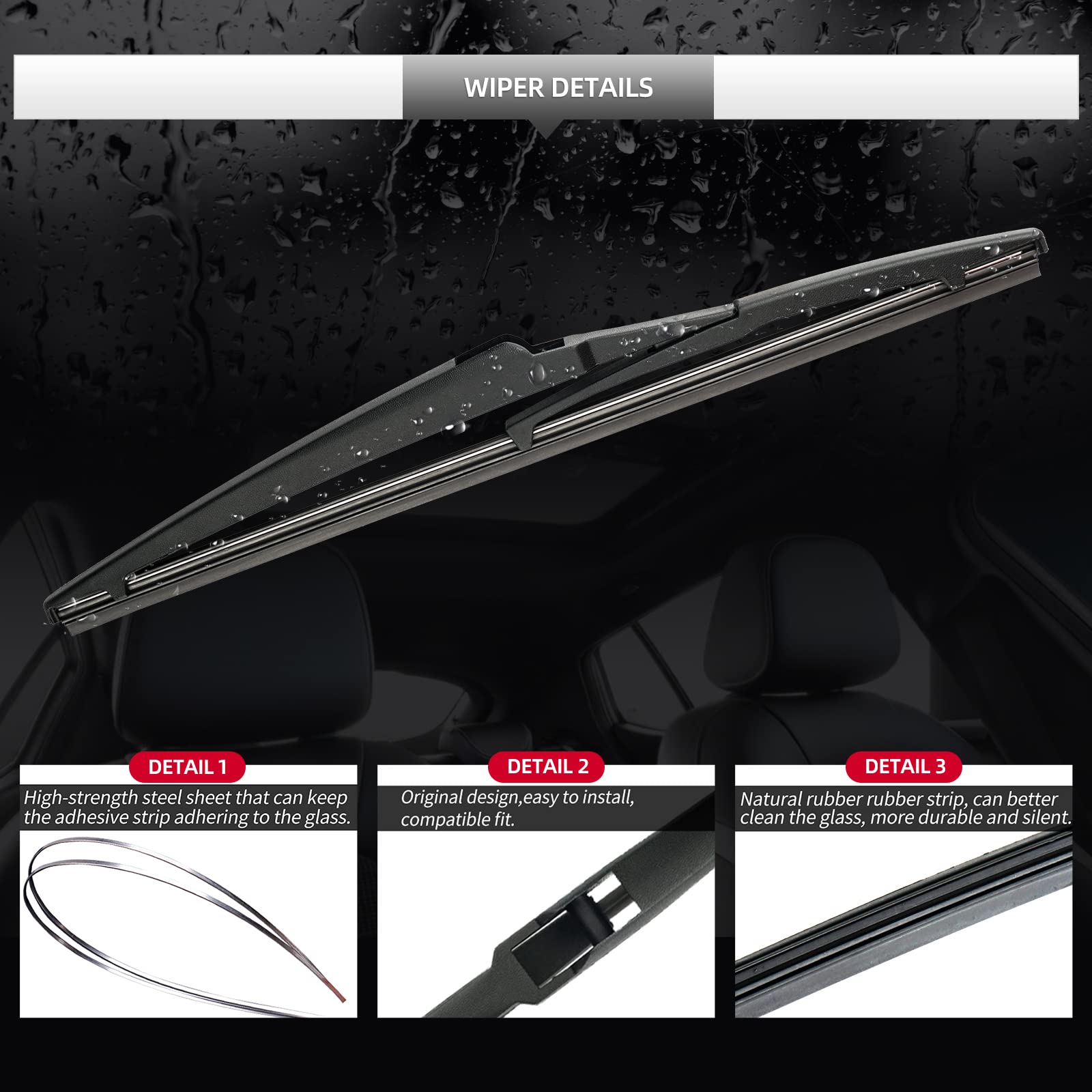 Replacement For Toyota Rav4 2019 2020 2021 2022 2023 Rear Windshield Wiper Blade And Arm Assembly-Car Back Window Wiper Arm Blad