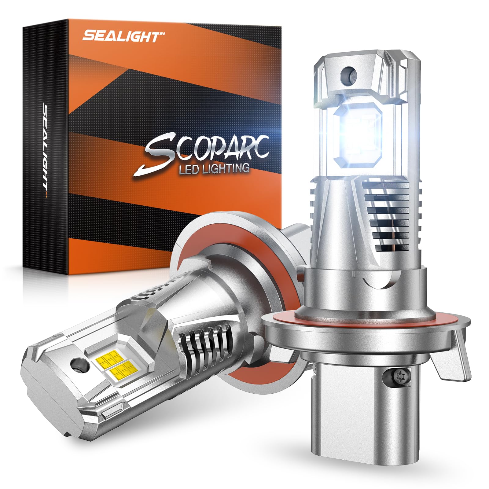 Sealight ??????/???????? Light Bulbs, 700% 36,000Lm Super Bright, 1:1 Real Size, ?????????? ???????? White H13/9008 Bulb For Car