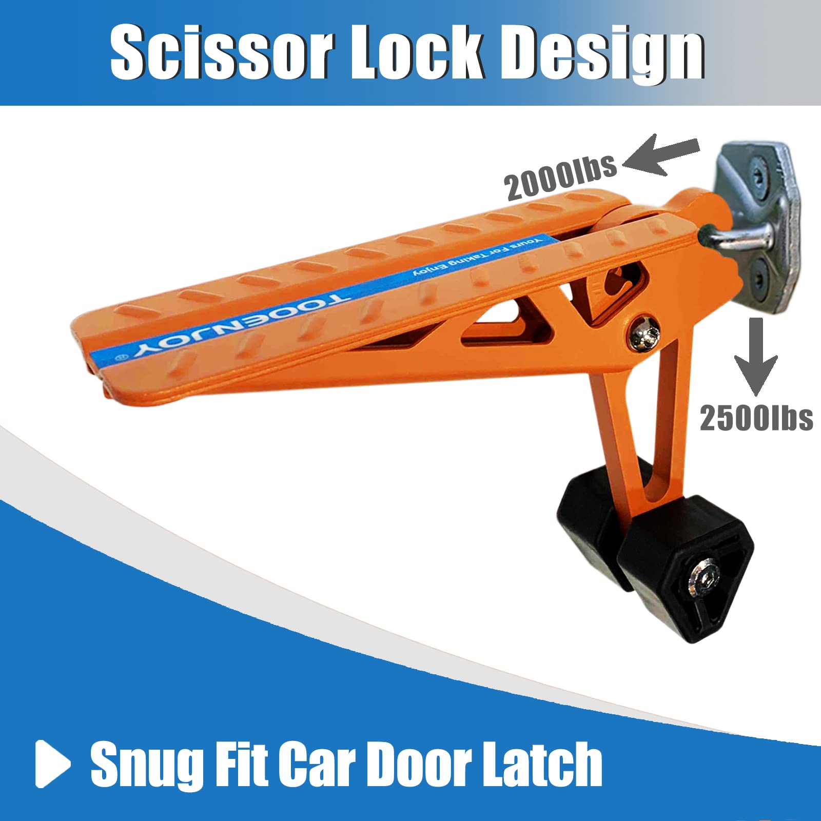 Tooenjoy Universal Fit Car Door Step, Foldable Roof Rack Door Step Up On Door Latch, Both Feet Stand Pedal Ladder, Easy Access To Rooftop For Most Car, Suv, Truck, Max Load 400 Lbs(Orange