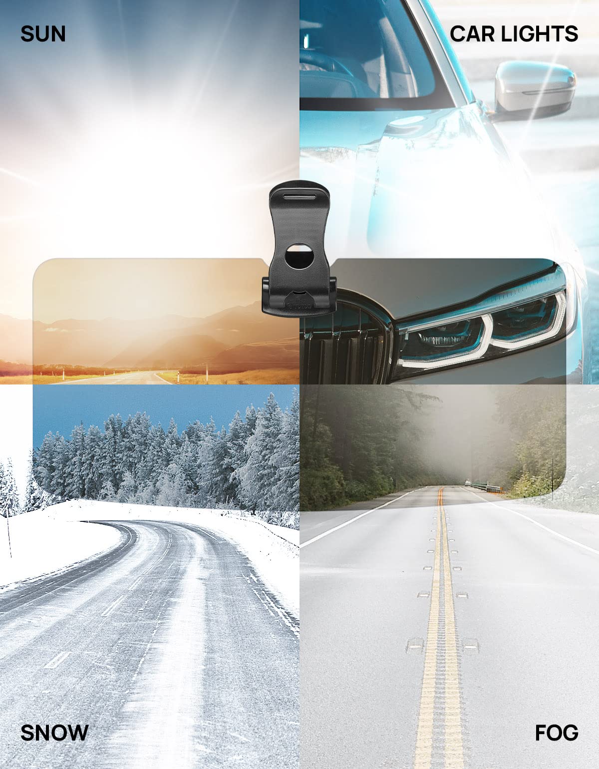 Joytutus Sun Visor For Pickup Truck, Polarized Sun Visor Extender For Truck, Universal Uv400 Car Visor Extension Anti-Glare Easy To Install, Protect From Glare/Uv Ray/Stray Light