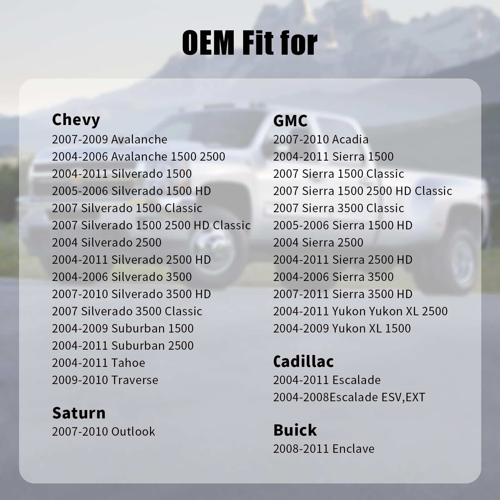 Gas Cap Fuel Cap For Chevrolet Gmc Cadillac, 2005-2011 Silverado/Sierra 1500(Not Included Classic&Hd), 2005-2011 Tahoe/Yukon/Sub