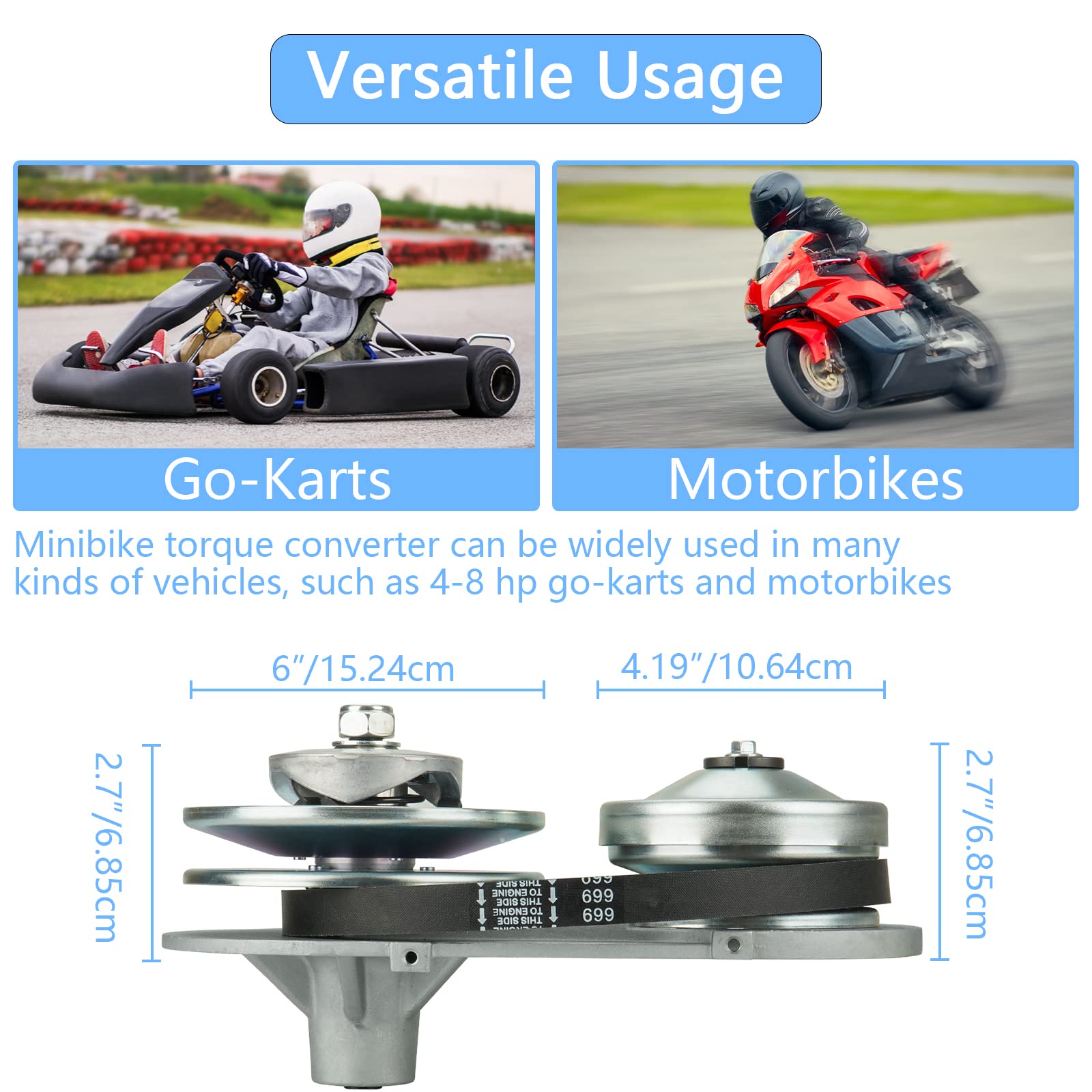 212Cc 30 Series Torque Converter Go Kart Clutch 3/4' 10T #40 41 420 And 12T #35 Chain For Manco Comet Tav2 218353A