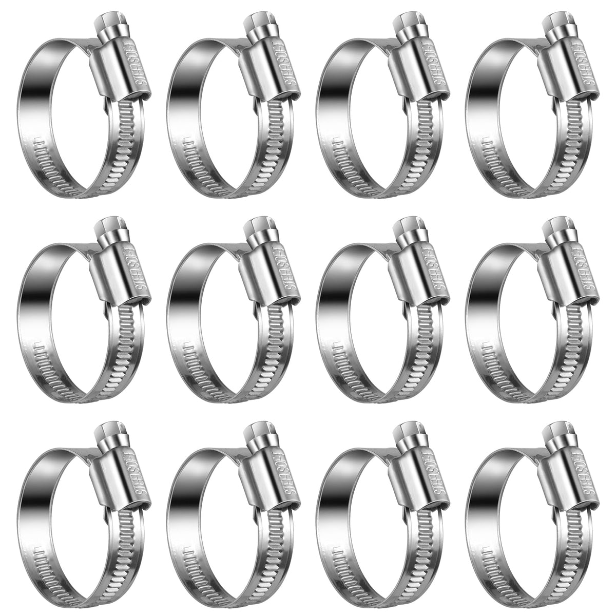 Steelsoft Heavy Duty Hose Clamp Size#16, 1 To 1-5/8 Inch Adjustable Worm Gear Drive Hose Clamps Stainless Steel 304 For Fuel Inj