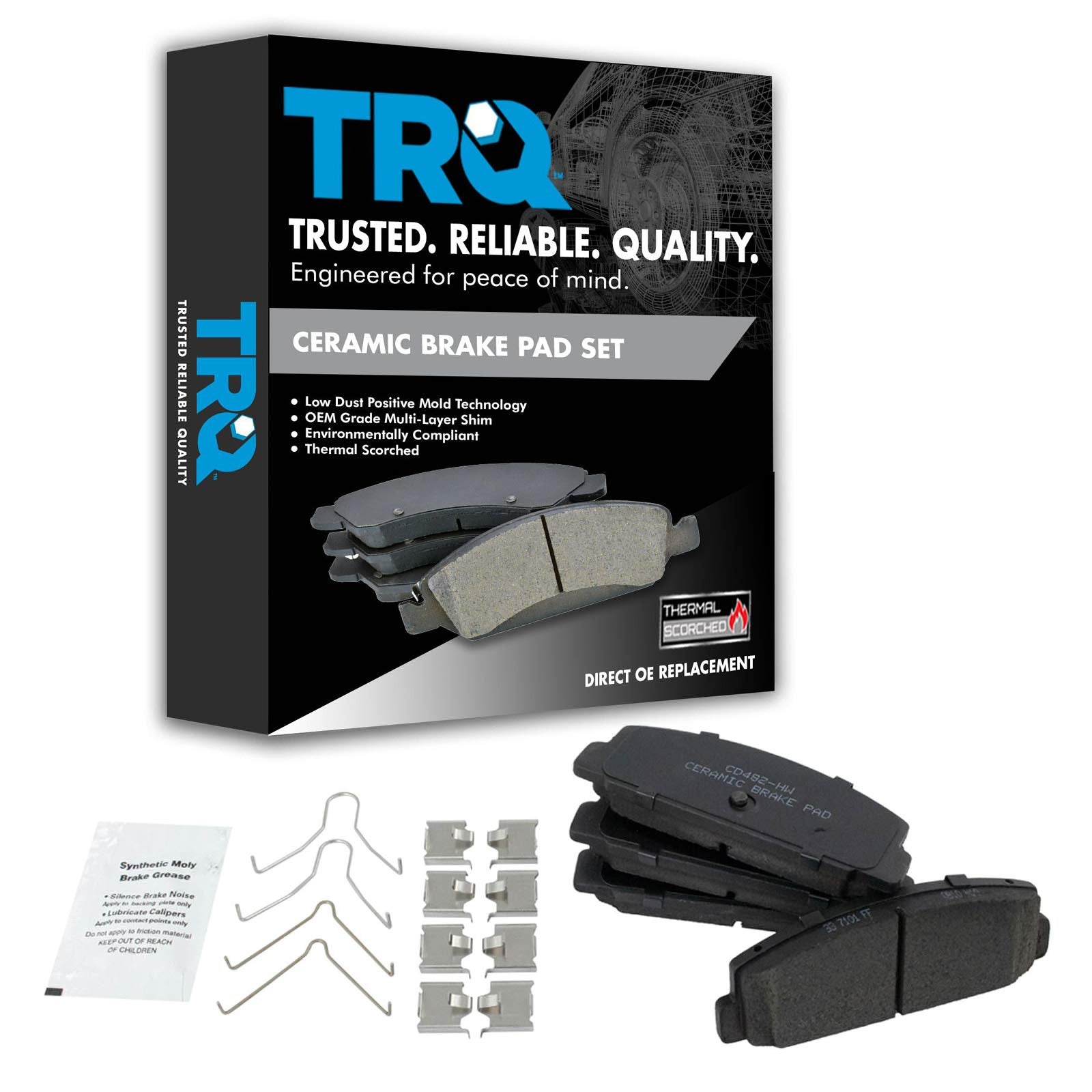 TRQ Rear Brake Pads Ceramic Compatible with 2003-2005 Mazda 6 2003 Protege 1989-1991 RX-7