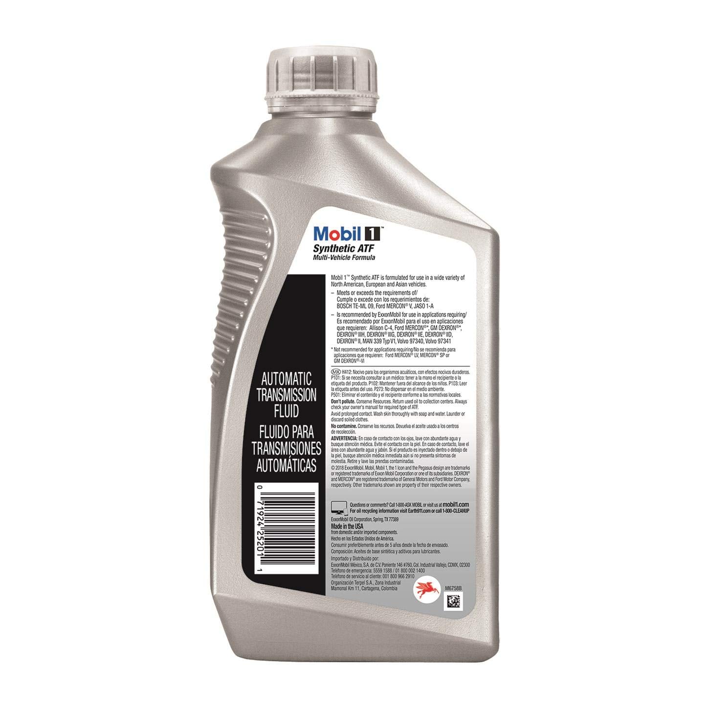 Mobil 1 112980 Synthetic Automatic Transmission Fluid - 1 Quart