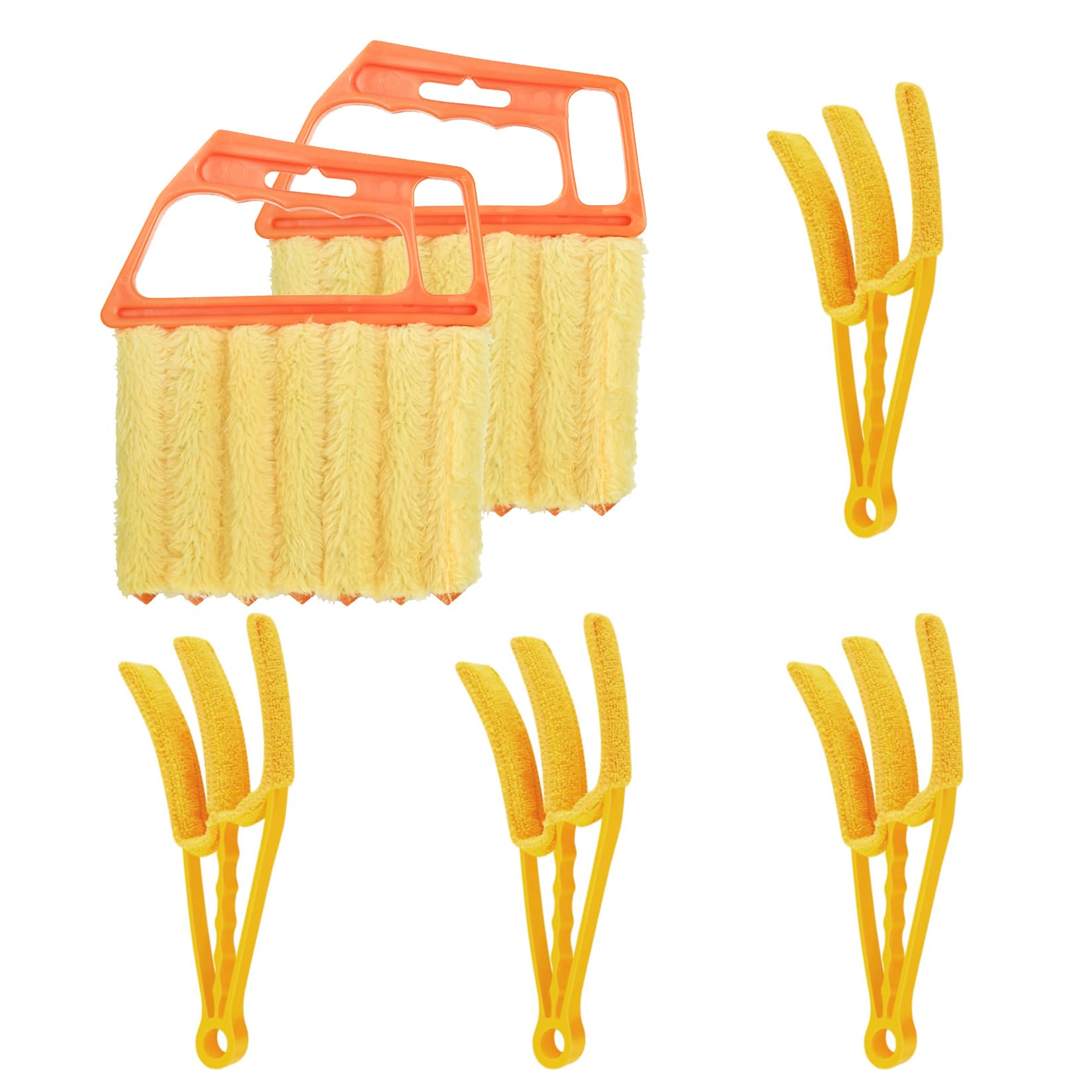 6pcs Window Venetian Blind Cleaner Duster Tool, Include 4pcs 7 Finger Blind Duster Brush & 2pcs Shutter Cleaner Brushes, Air Con