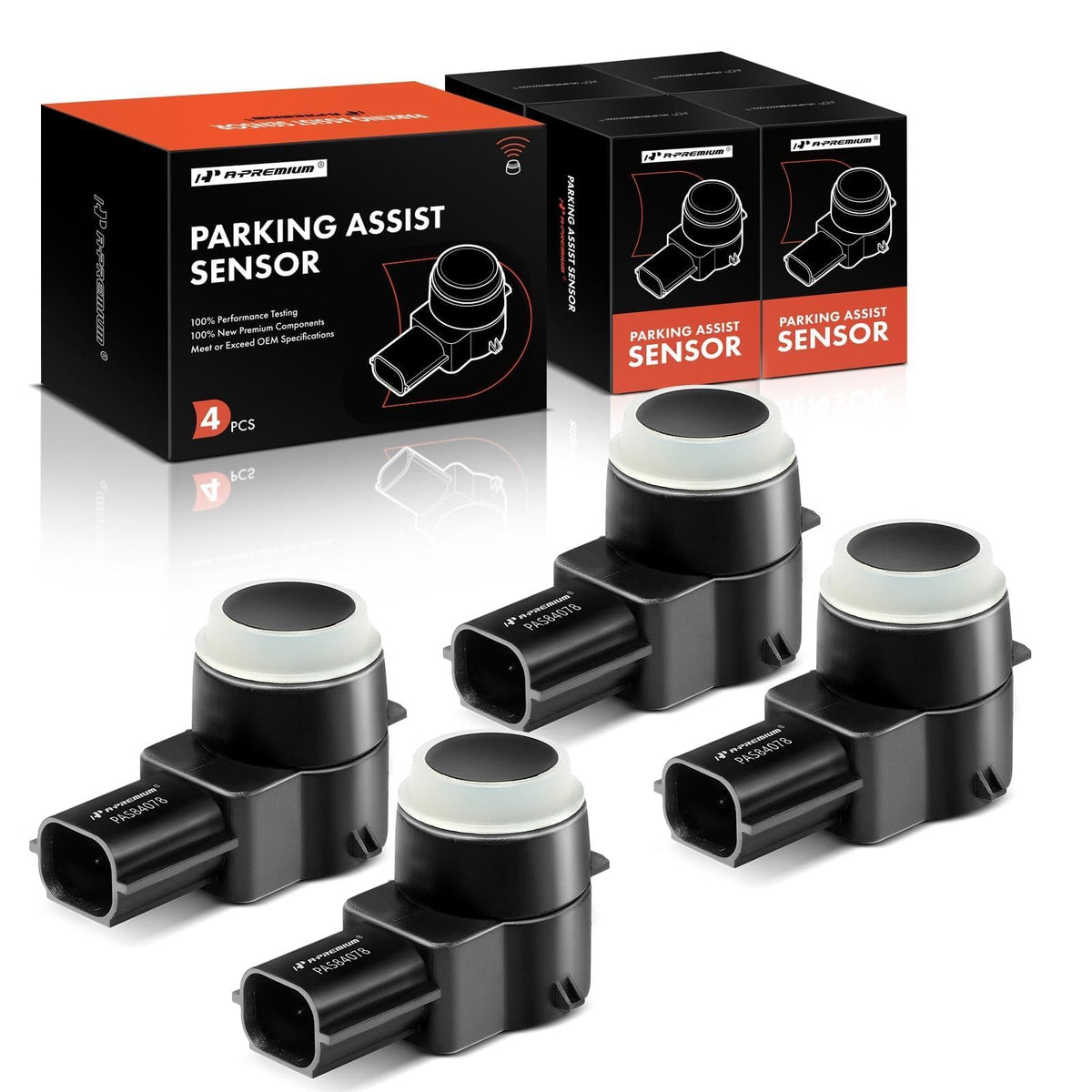 A-Premium 4-PC Rear Reverse Backup Parking Aid Assist Sensor Compatible with Jeep, Dodge, Chrysler & Ram Models - Grand Cherokee