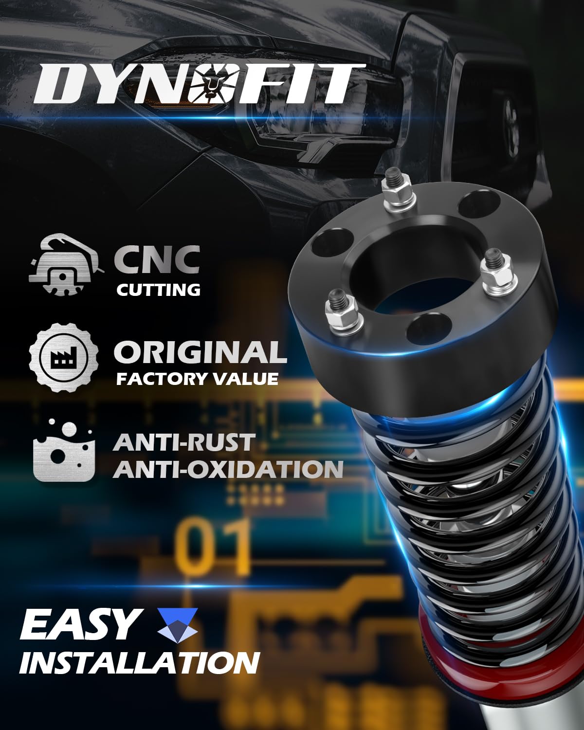 Dynofit Lift Kits For F150, 3'' Front Chassis Leveling Lift Kit For 2004-2023 Ford F150 2Wd 4Wd, 2003-2018 Expedition, 3Inch Aum