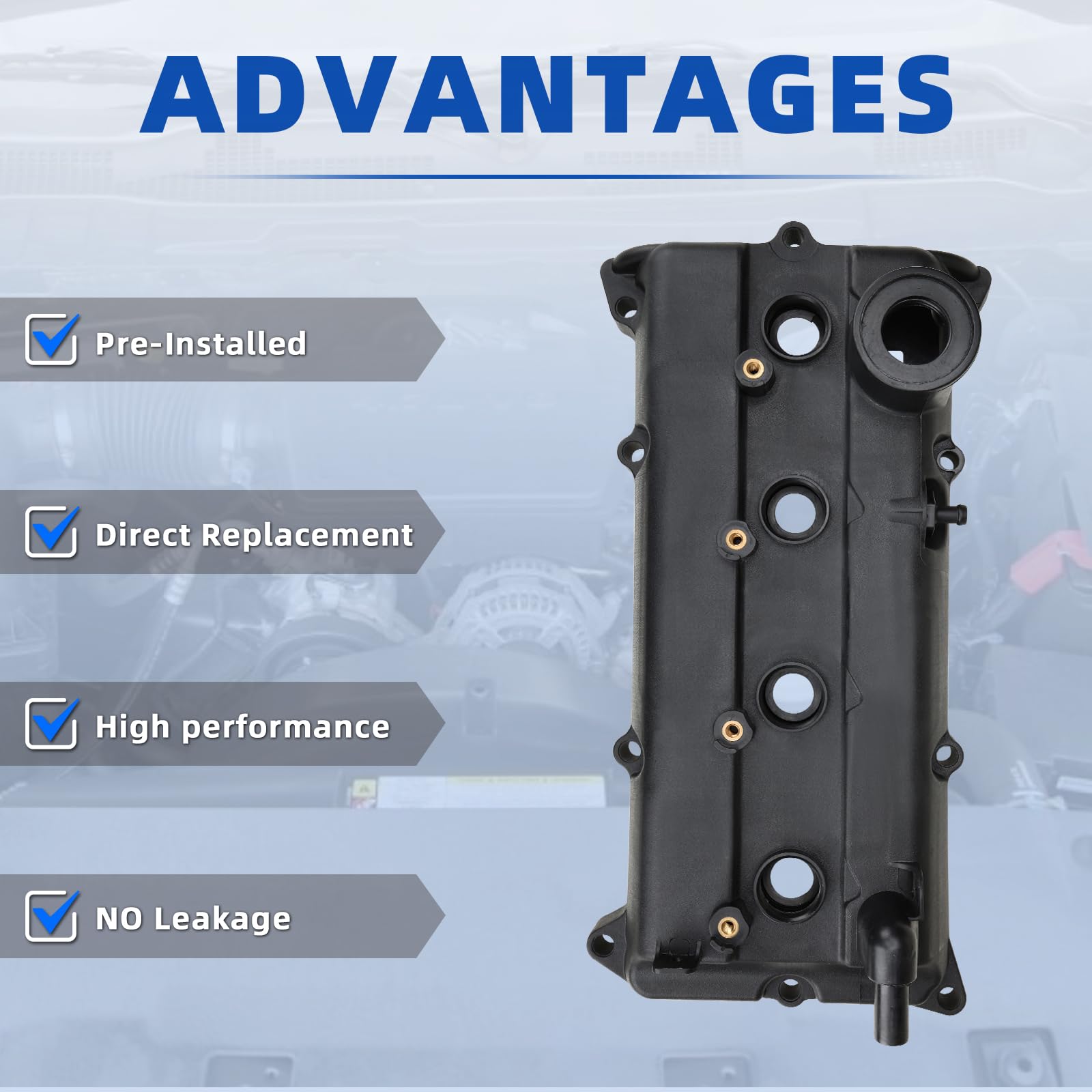 Mitzone Engine Valve Cover Kit Gaskets, Spark Plug Tube Seals Set, Oil Filler Cap, Pcv Valve, Bolts Compatible With 2002-2006 Ni