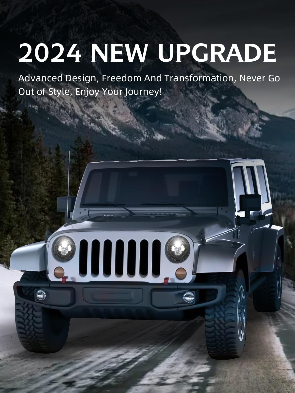 Uni-Shine 2Pcs Projector 7 Inch Led Headlights Hi/Lo Beam Dot Approved 7 Round Headlight H6024 Led Headlight Compatible With Jee