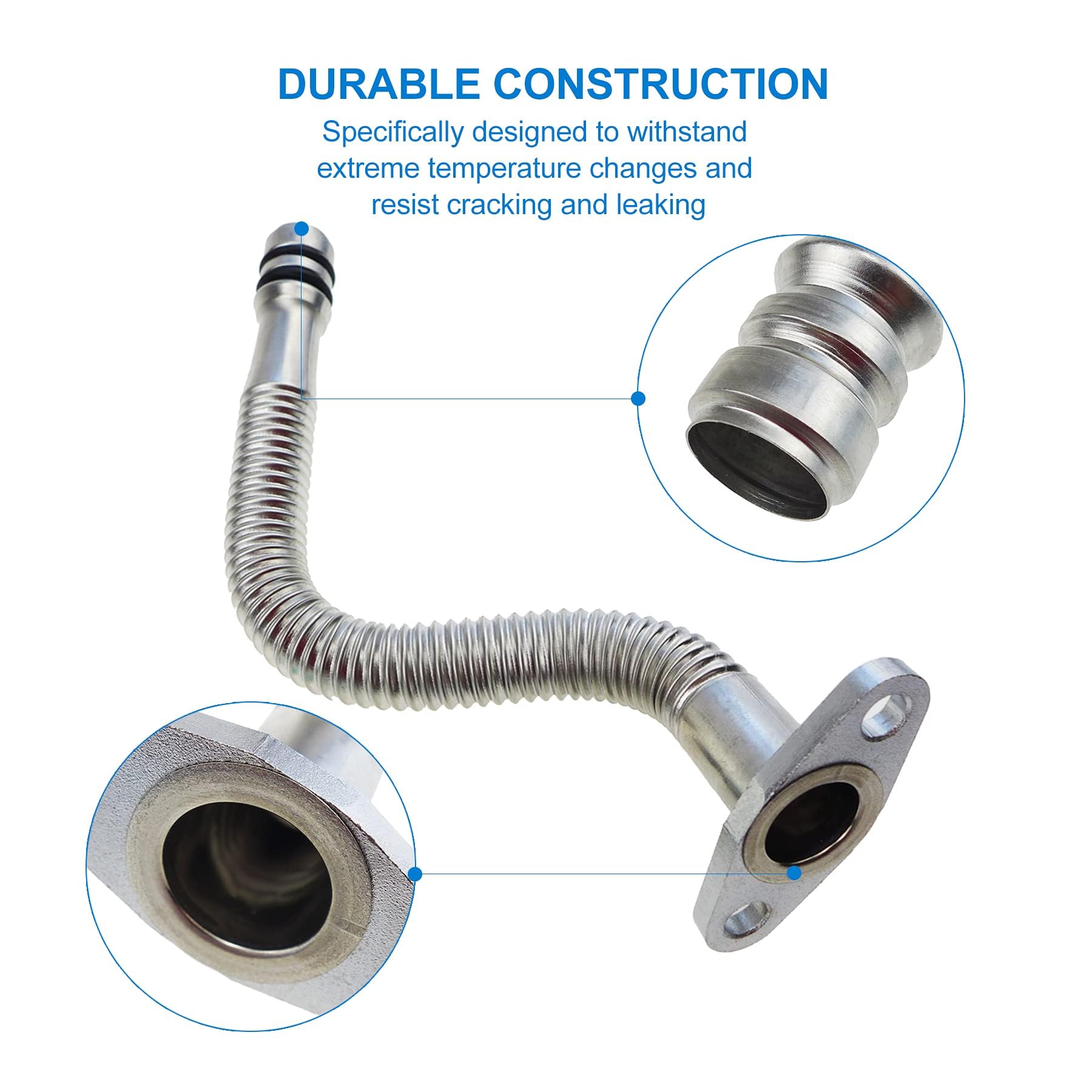 5.9L Oil Return Drain Line, 5135786Ab, 3970875, Turbo Oil Return Pipe Tube For Dodge Cummins 5.9L Diesel 2004 2005 2006 2007, Engine Turbocharger Oil Return Hose Line