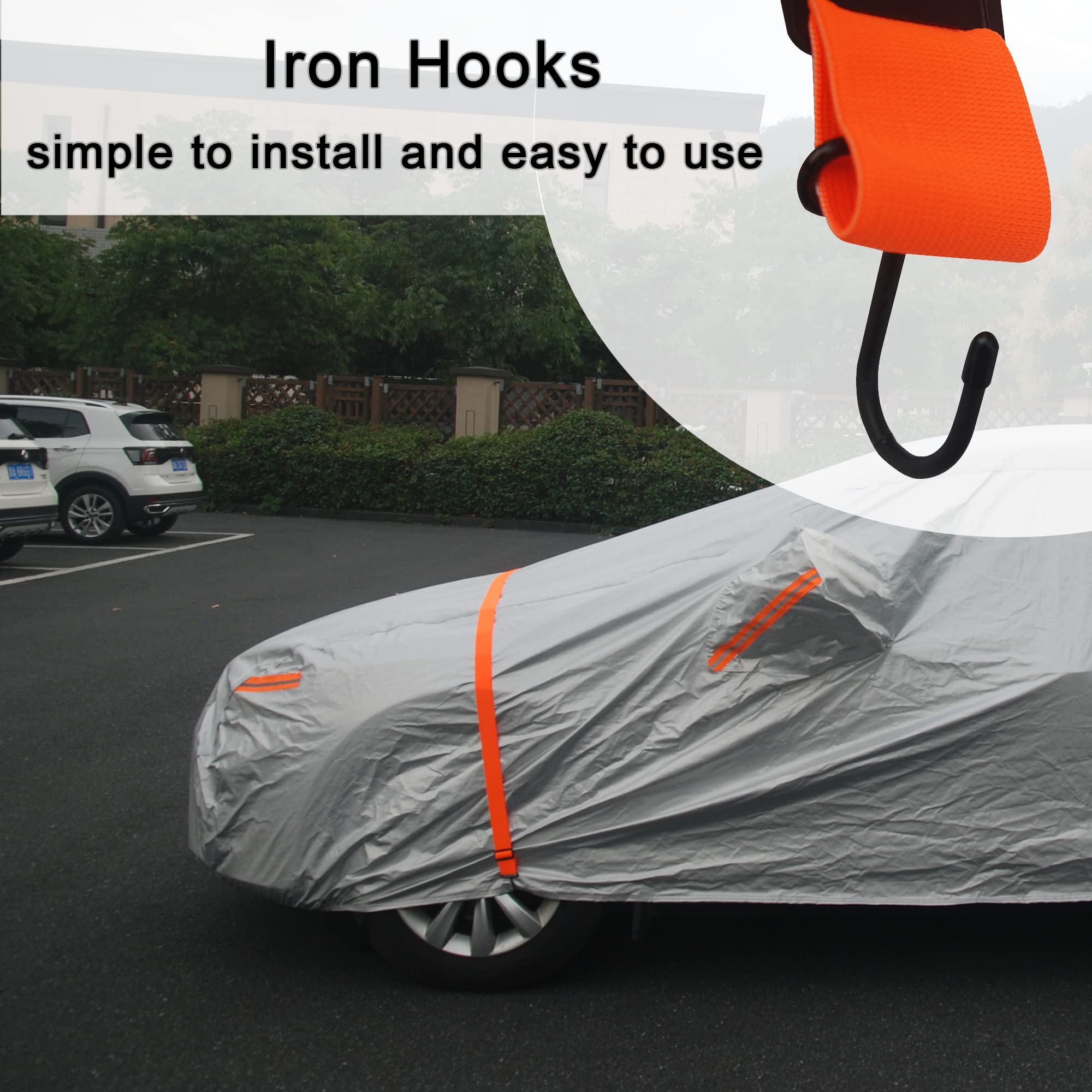 SEAZEN Car Cover Straps Wind Protector,3Pcs Elastic Adjustable Rope Protect Your Car Cover from Blowing Off in High Winds, Unive