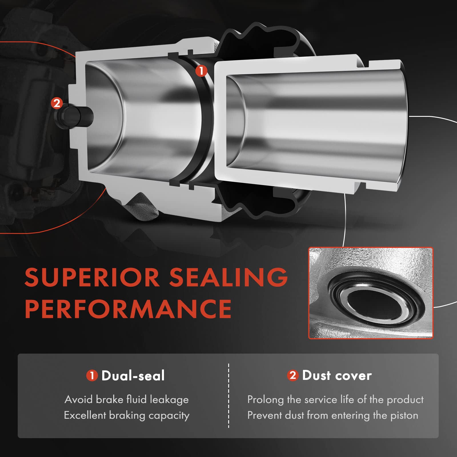 A-Premium Disc Brake Caliper Assembly With Bracket Compatible With Select Mazda Models - 5 2006-2010/2012-2015, L4 2.3L, L4 2.5L - Rear Right Passenger Side