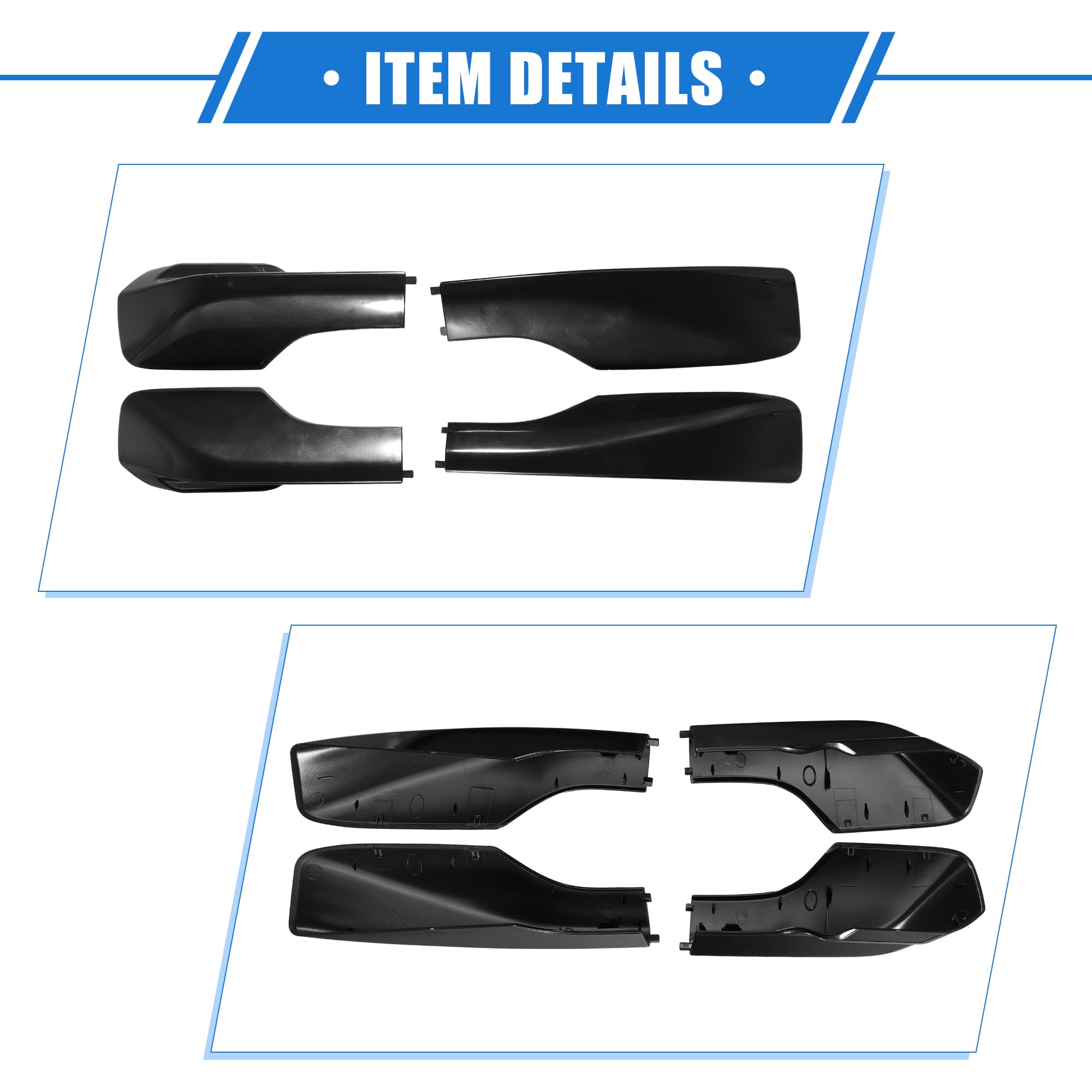 VekAuto 4pcs Car Roof Rack Side Rails End Cover Shell Cap Compatible for Toyota RAV4 2001-2005, Durable Plastic Black Cargo Rack