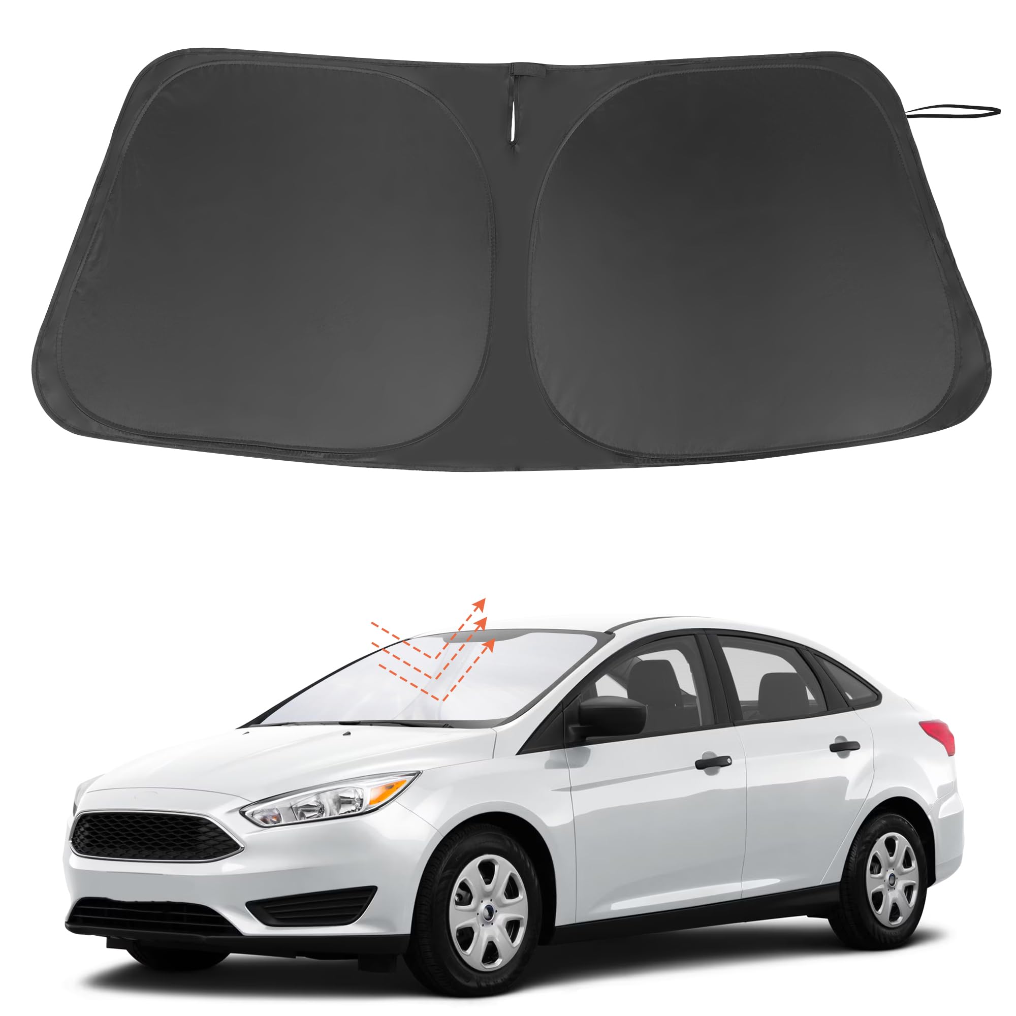 Windshield Sun Shade Custom Fit For 2012-2018 Ford Focus Hatchback Accessories Foldable Sunshade Sun Blocker Protect Car From Su