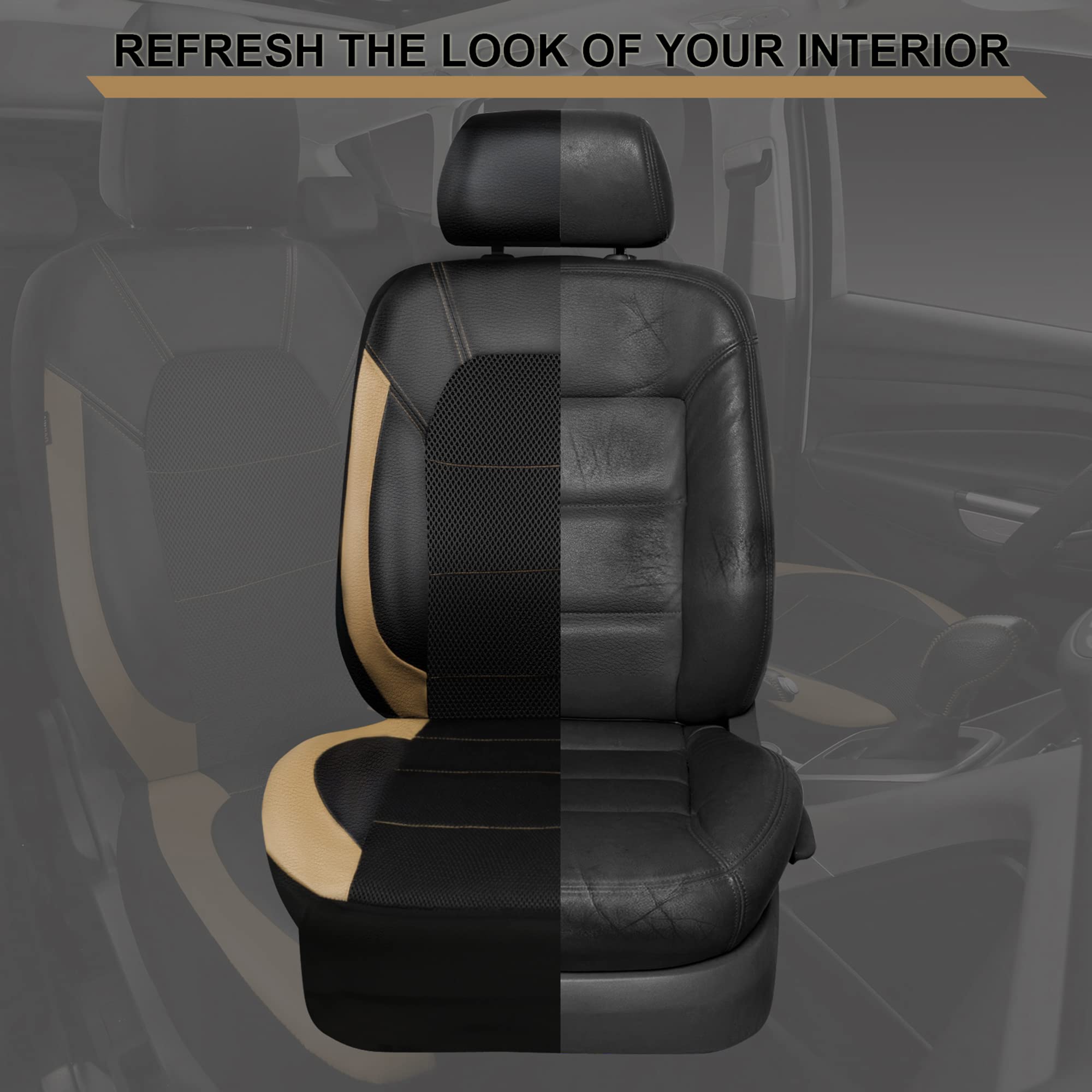 CAR PASS Leather seat Covers,Automotive Universal Sport car seat Cover Super 5mm Composite Sponge Inside,Airbag Compatible fits