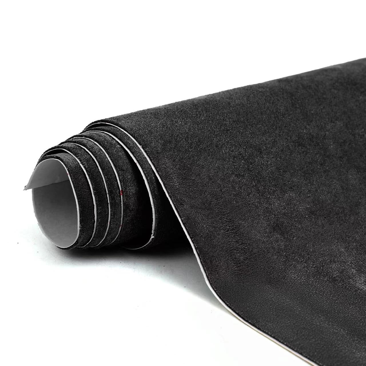 RadiantDecor Premium Black Suede Fabric Wrap - 12x60 inch Suede Wrap for Car Interior - Self-Adhesive Microfiber and Synthetic L