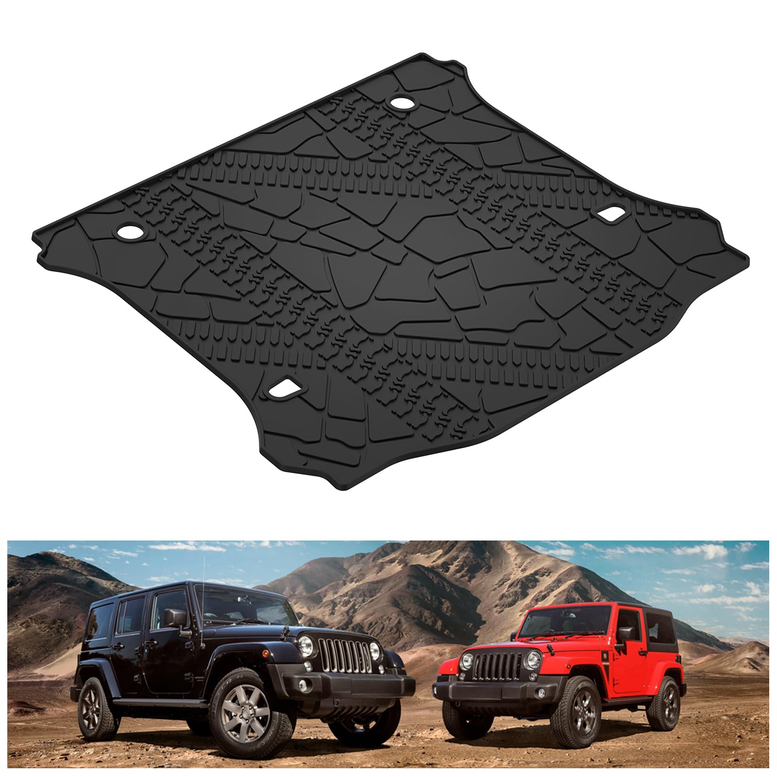 Kiwi Master Cargo Mat For 2007-2018 Jeep Wrangler Jk Oem Replacement 82213184 All Weather Custom Fit Rear Tray Trunk Mat Liner B