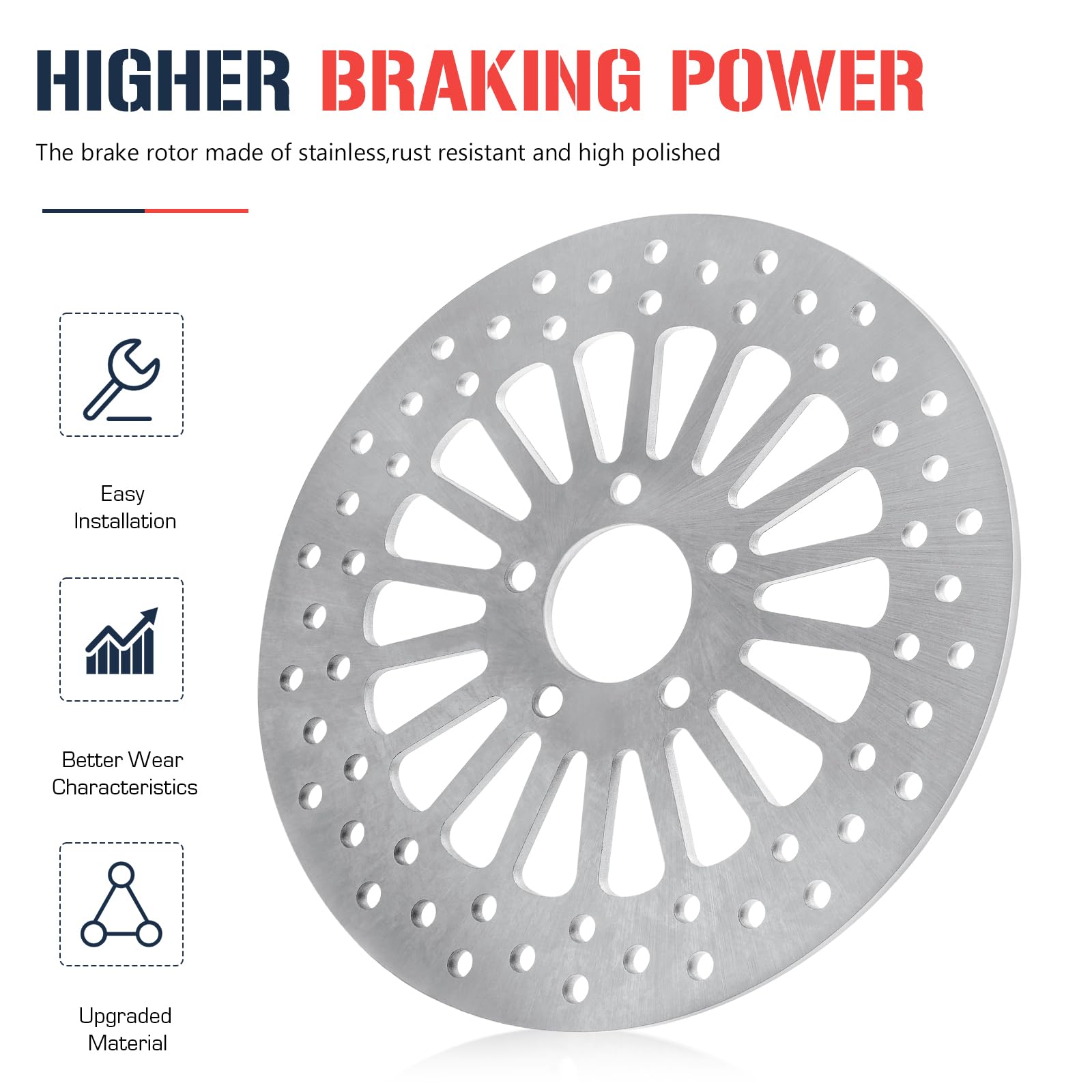 Front Brake Rotors Pads Set for Harley Davidson Electra Glide for Road King for Road Glide for Street Glide, for FLHR,FLHRI/FLHT
