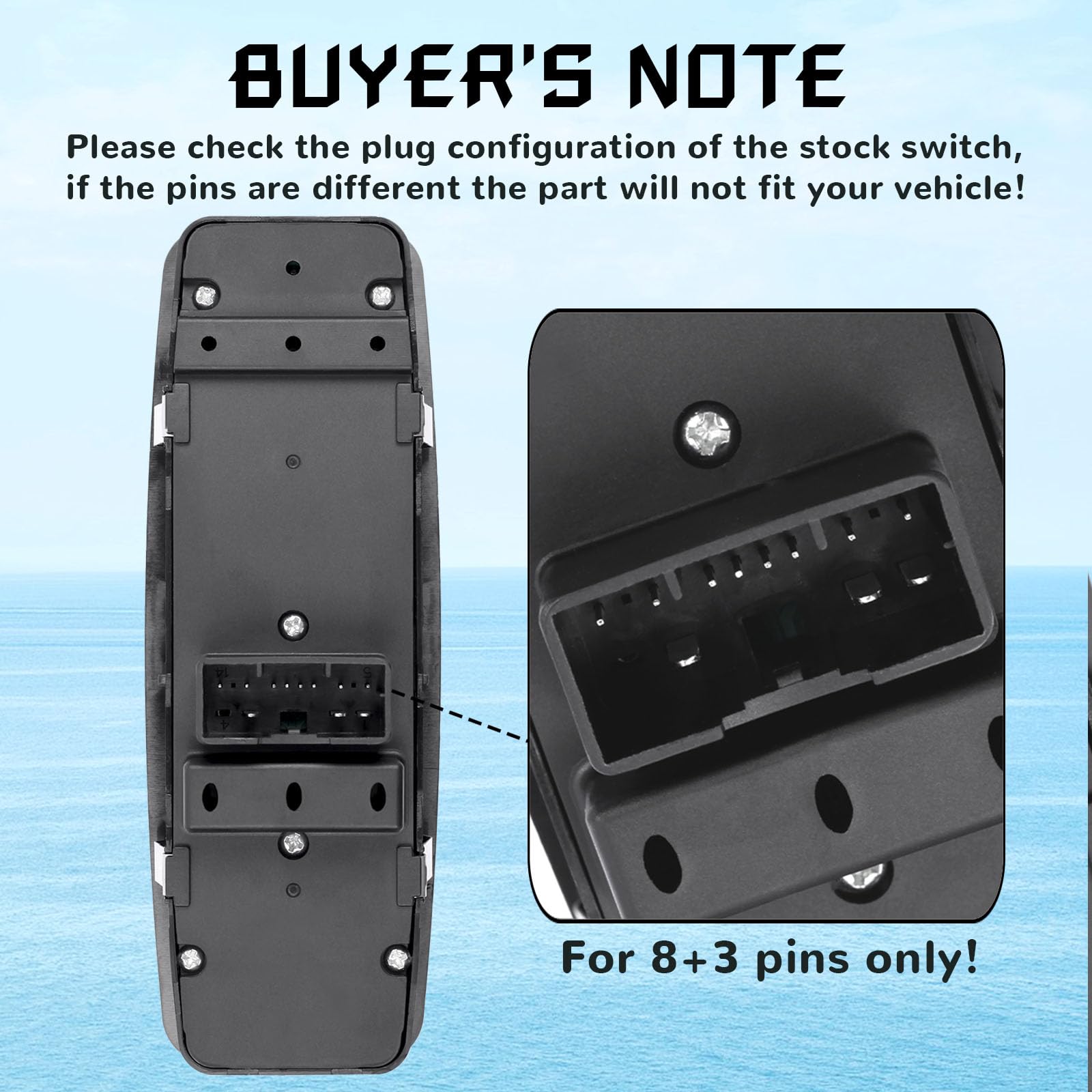 Master Power Window Switch Replacement For 2011-2012 Chry-Sler 300/ Dodge Charger/Dodge Journey, 2016-2018 Ram 1500 2500 3500 45