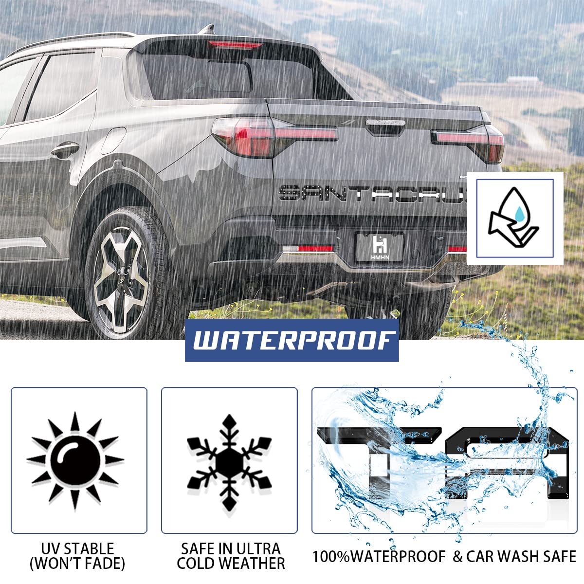 Tailgate Inserts Letters Compatible For 2022 2023 2024 2025 Santa Cruz 3D Raised & Strong Adhesive Decals Letters Rear Emblem De