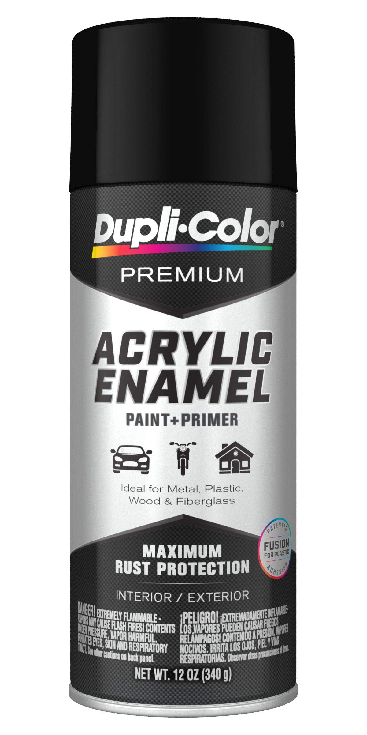 Dupli-Color Epae102 Premium Acrylic Enamel Spray Paint - Flat Black - 12 Oz. Aerosol Can