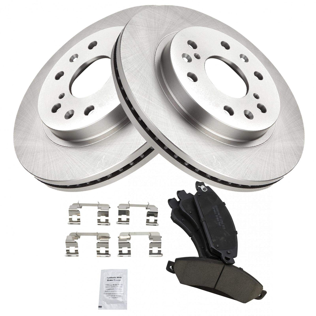Trq Front Premium Posi Ceramic Disc Brake Pads & Rotors Kit Compatible With Chevy Gmc