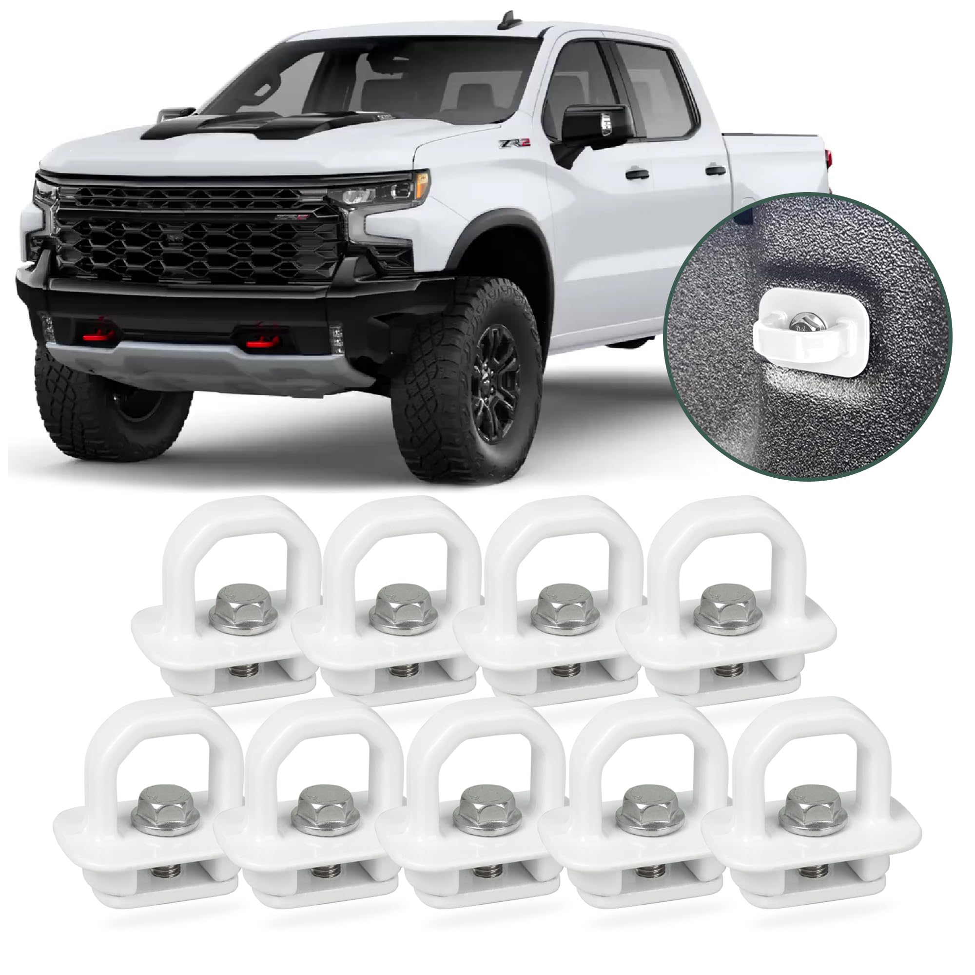 Phamyor Aluminum Tie Down Anchors Truck Bed Side Wall Anchor Compatible with 2007-2023 Chevy Silverado/GMC Sierra, 2015-2023 Che