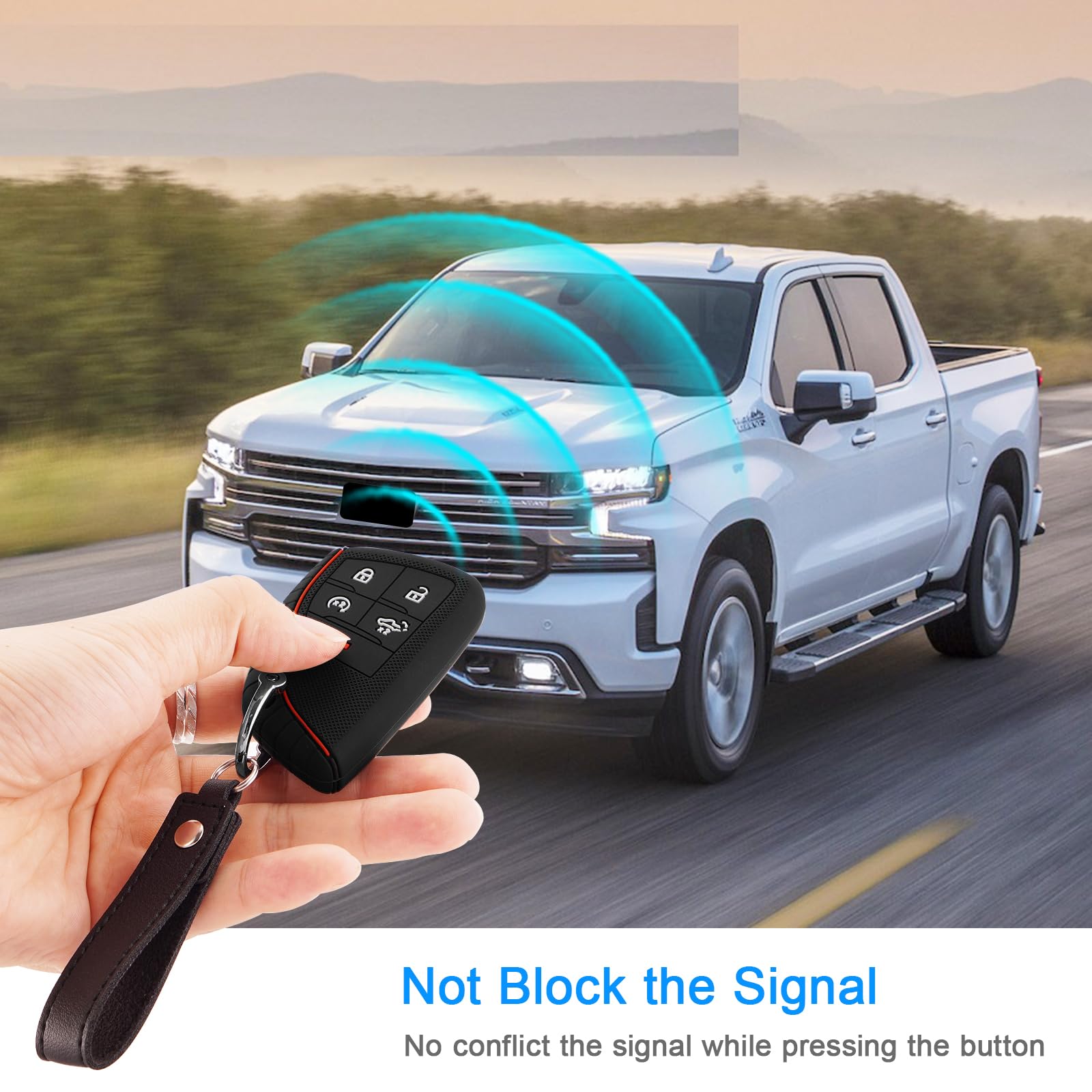 Koaudb Key Fob Cover Compatible With 2022 2023 2024 2025 Chevy Silverado 1500 Gmc Sierra 1500, For 2024 2025 Silverado Sierra 25