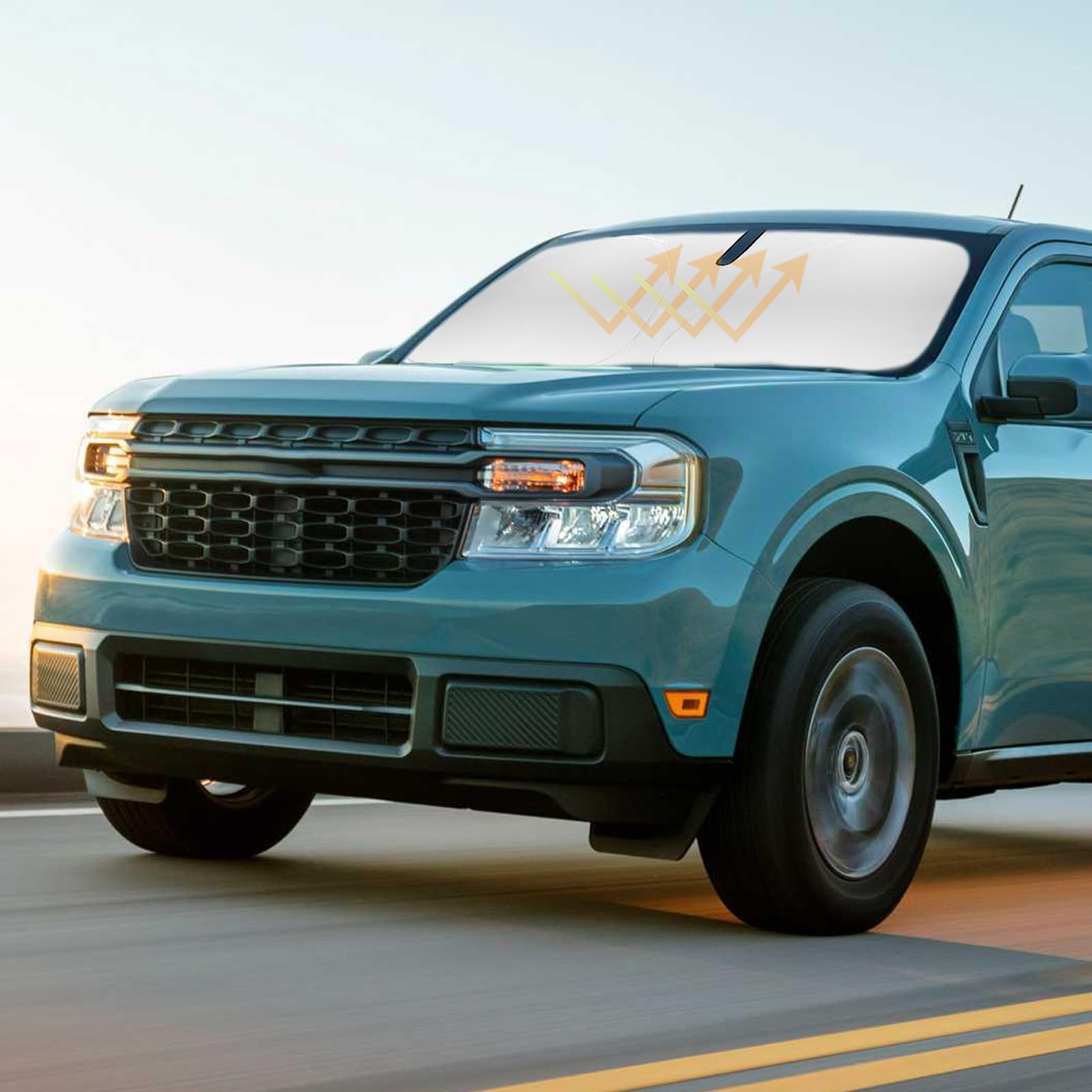 Windshield Sun Shade Car Sunshade For Ford Maverick Accessories 2022 2023 2024 2025 Windshield Sun Visor Cover For Maverick Fron