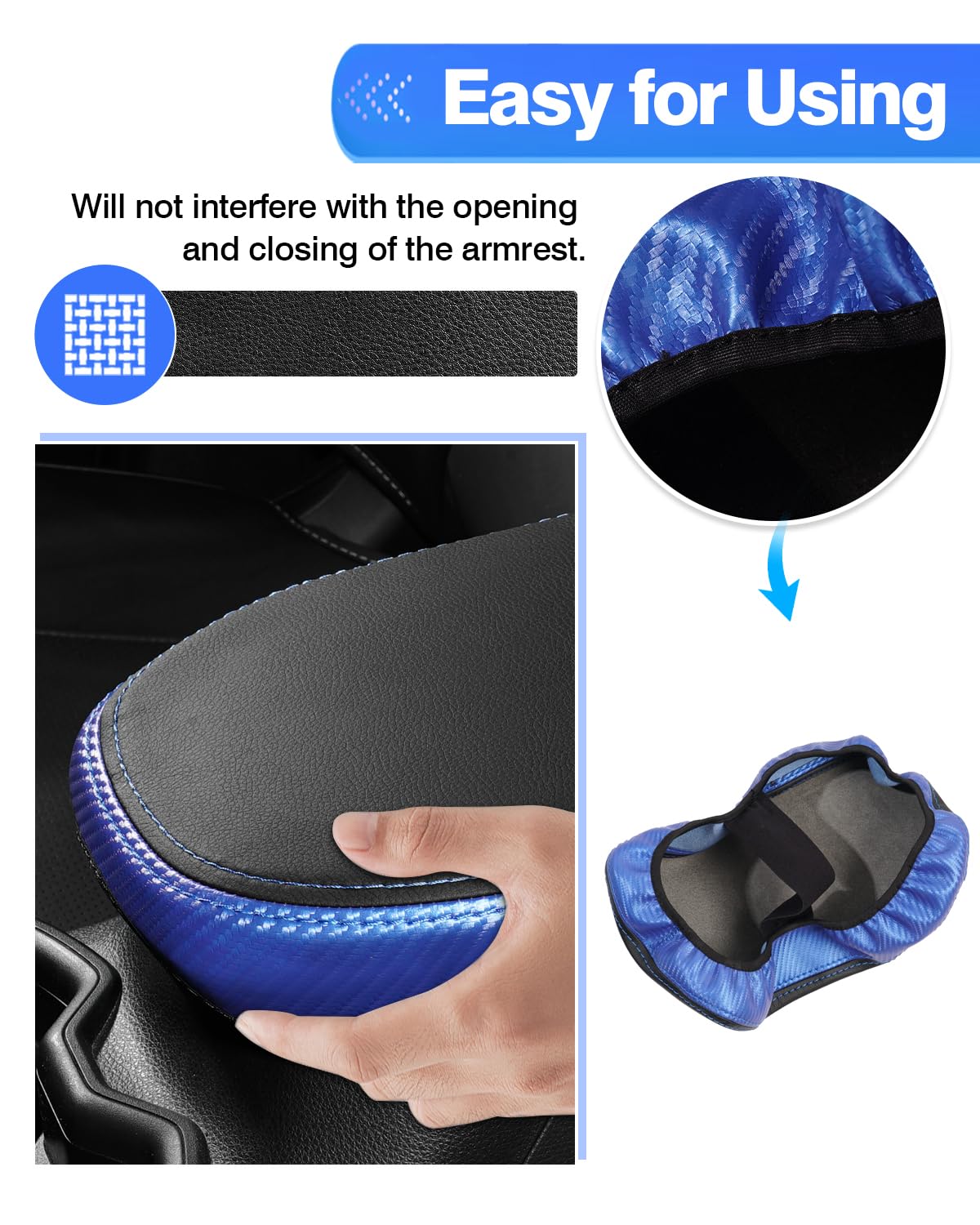 Autorder Center Console Cover For Toyota Rav4 2019 2020 2021 2022 2023 2024 Accessories Armrest Cover Anti-Scratch Middle Consol